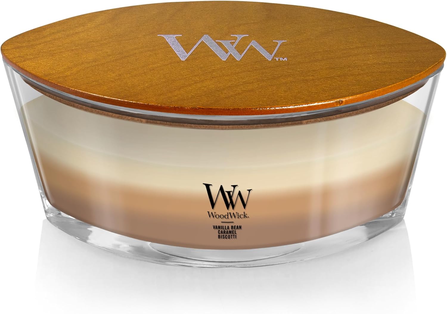 WoodWick Café Sweets Trilogy Holiday Candle Gifts for Women and Men, 9.7 oz Medium Hourglass Trilogy Candle with Crackling Wick