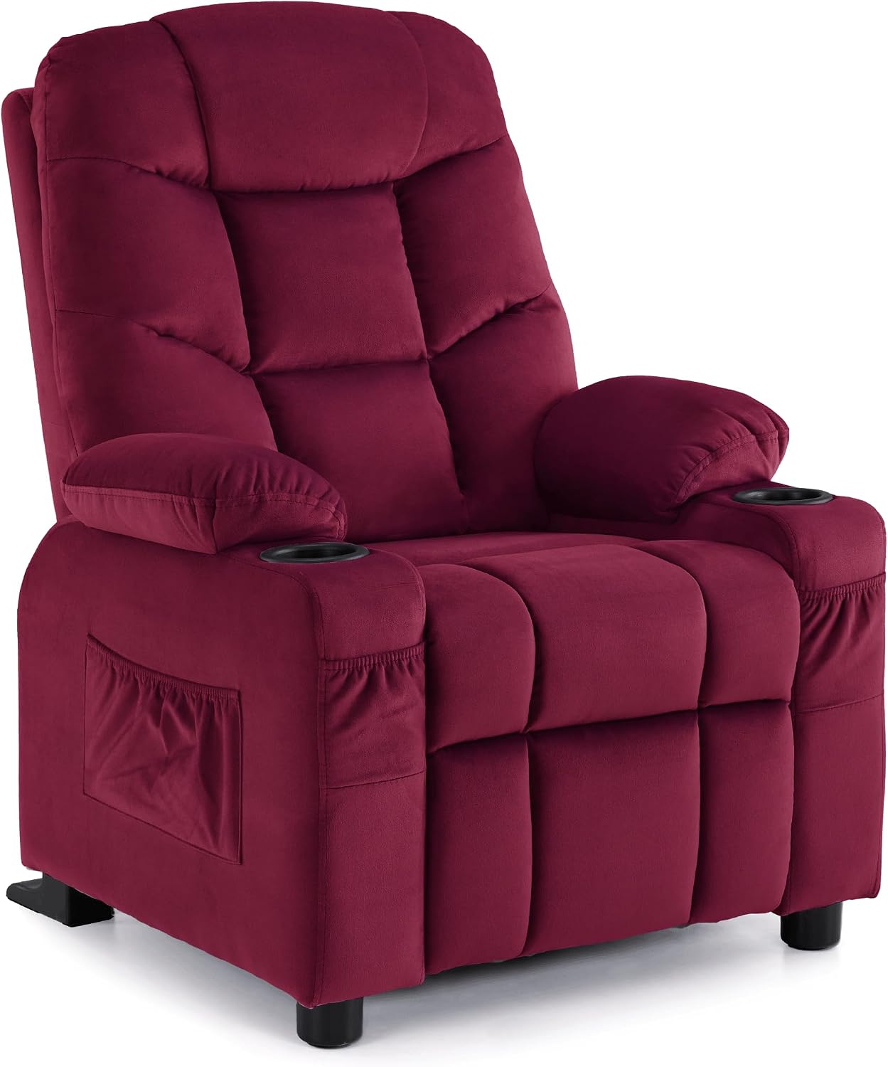 MCombo Big Kids Recliner for Ages 3+, Toddlers Recliner 7355 Velvet, Blue