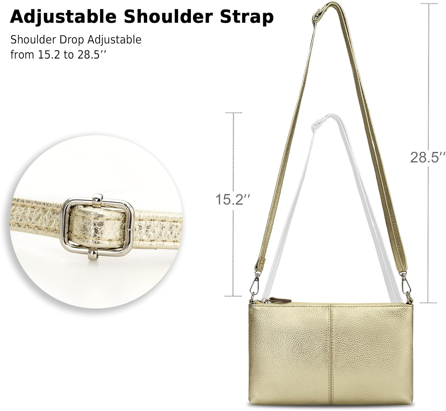 befen Genuine Leather Small Crossbody Bags for Women Wristlet Wallet Purses | Real Leather, RFID Blocking Card Slots, Wristlet Strap, Clutch Purse, Fit iPhone 17 Pro Max, Leather Handbags