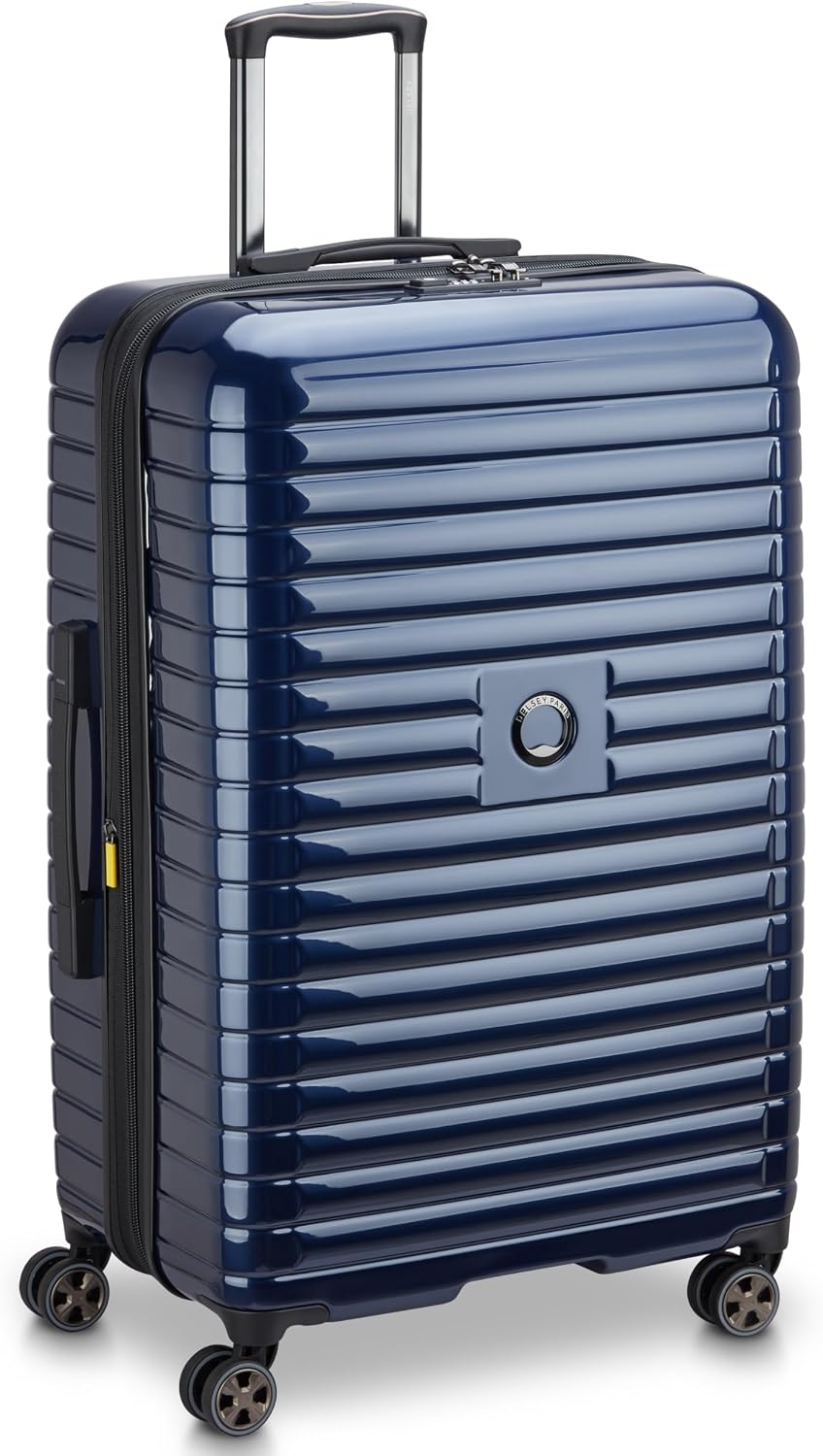 DELSEY PARIS Cruise 3.0, 20 Inch Carry-On Hardside Luggage, Deep Sea Navy | Expandable Suitcase, Lightweight 100% Polycarbonate Shell, Dual-Density Spinner Wheels, USB Port, TSA Lock