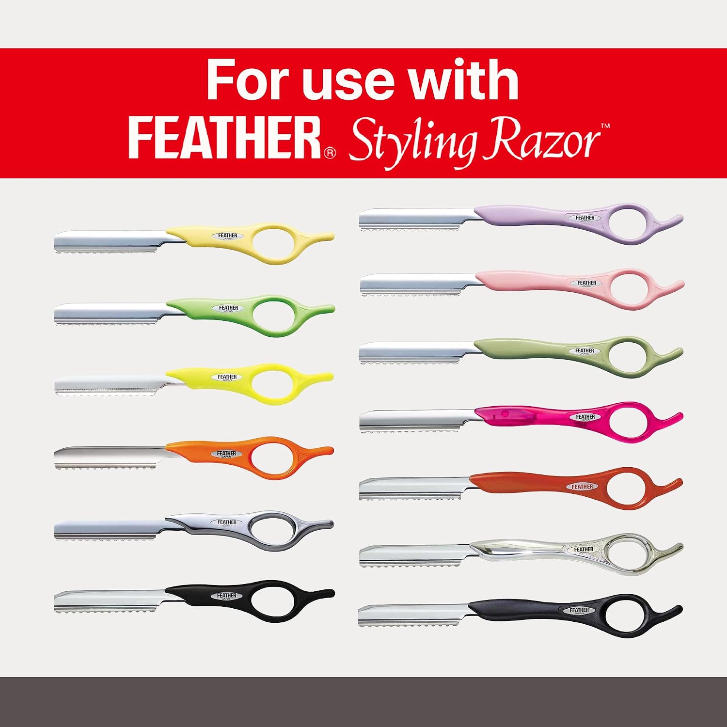 Feather Bonus Value Pack, Styling Razor Standard Blades - Professional Hair Cutting Blades for Styling, Shaping