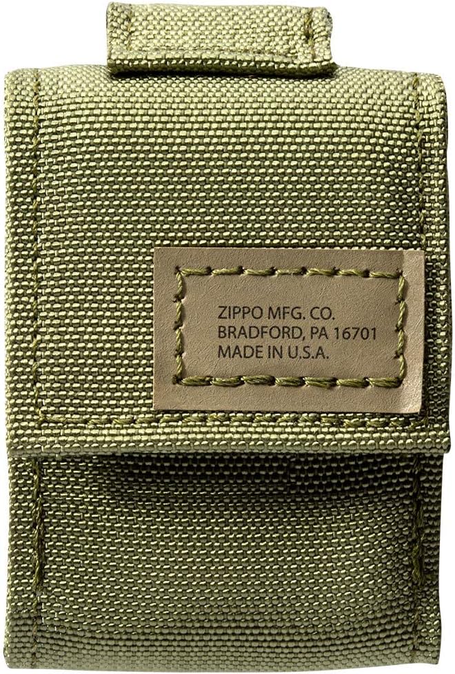 Zippo OD Green Tactical Pouch and Black Crackle Windproof Lighter Gift Set