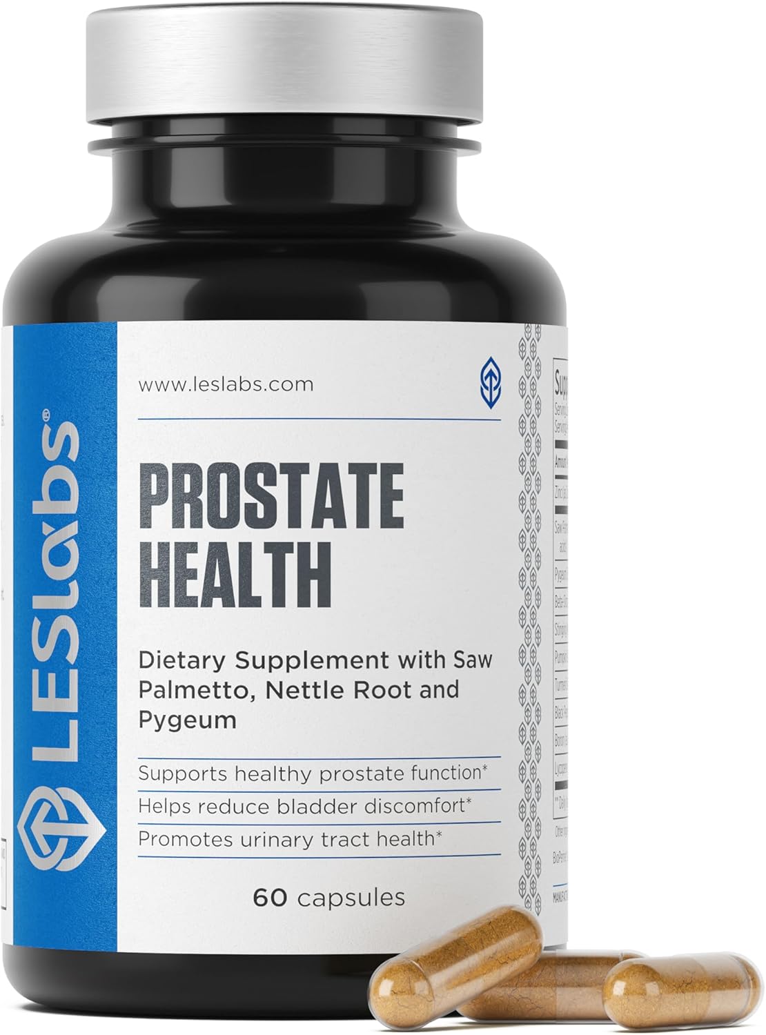 LES Labs Prostate Health – Prostate Support, Urinary Tract Health, Fewer Bathroom Visits & Improved Sleep – Saw Palmetto, Pygeum