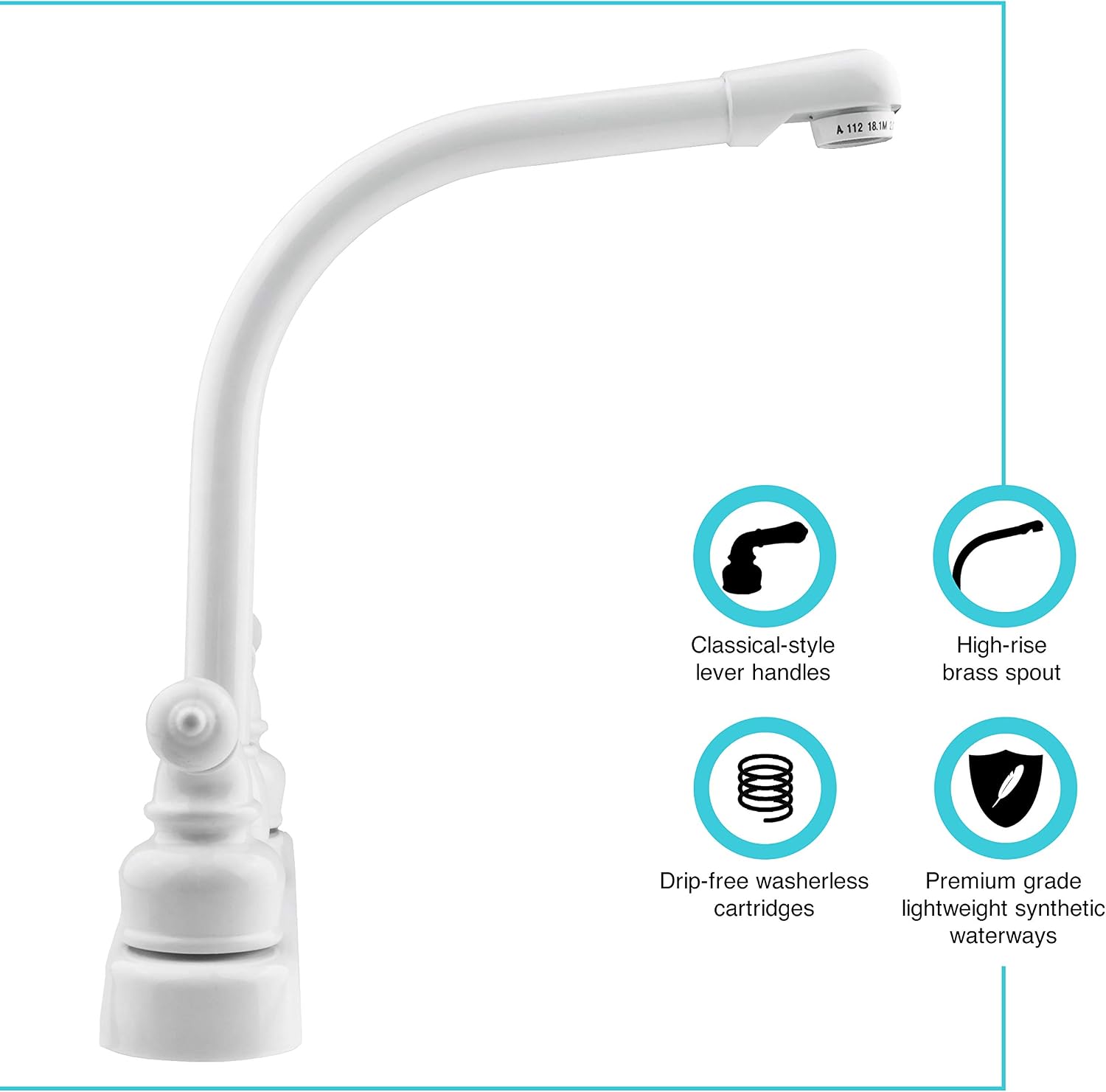 Dura Faucet DF-PK210C-SN RV Hi-Rise Kitchen Sink Faucet (Satin Nickel) | Tall spout and classical levers make washing big pots easy. Brushed Satin Nickel.