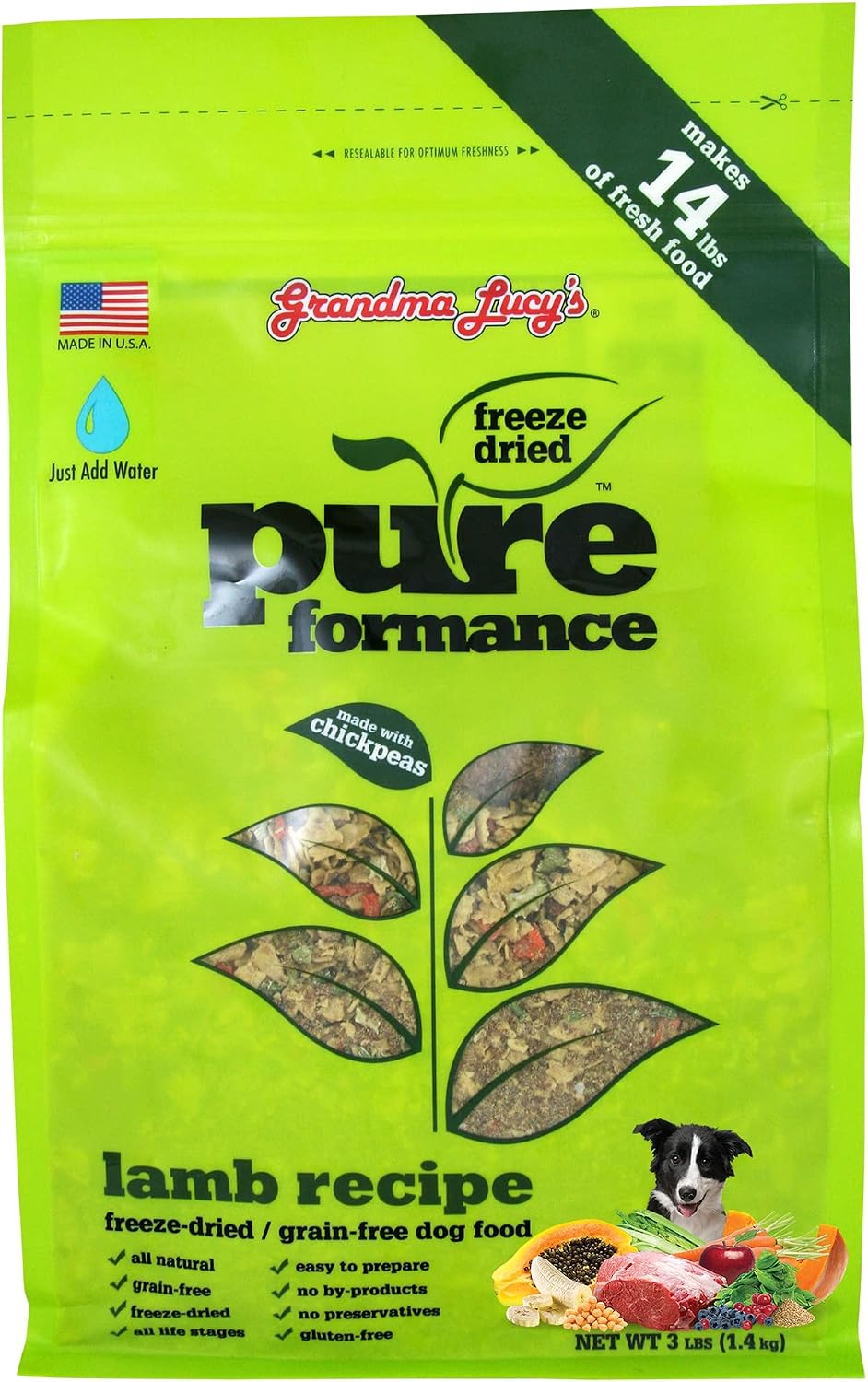 Grandma Lucy's PUREformance Pre-Mix Dog Food, Grain Free and Freeze-Dried - 3Lb Bag
