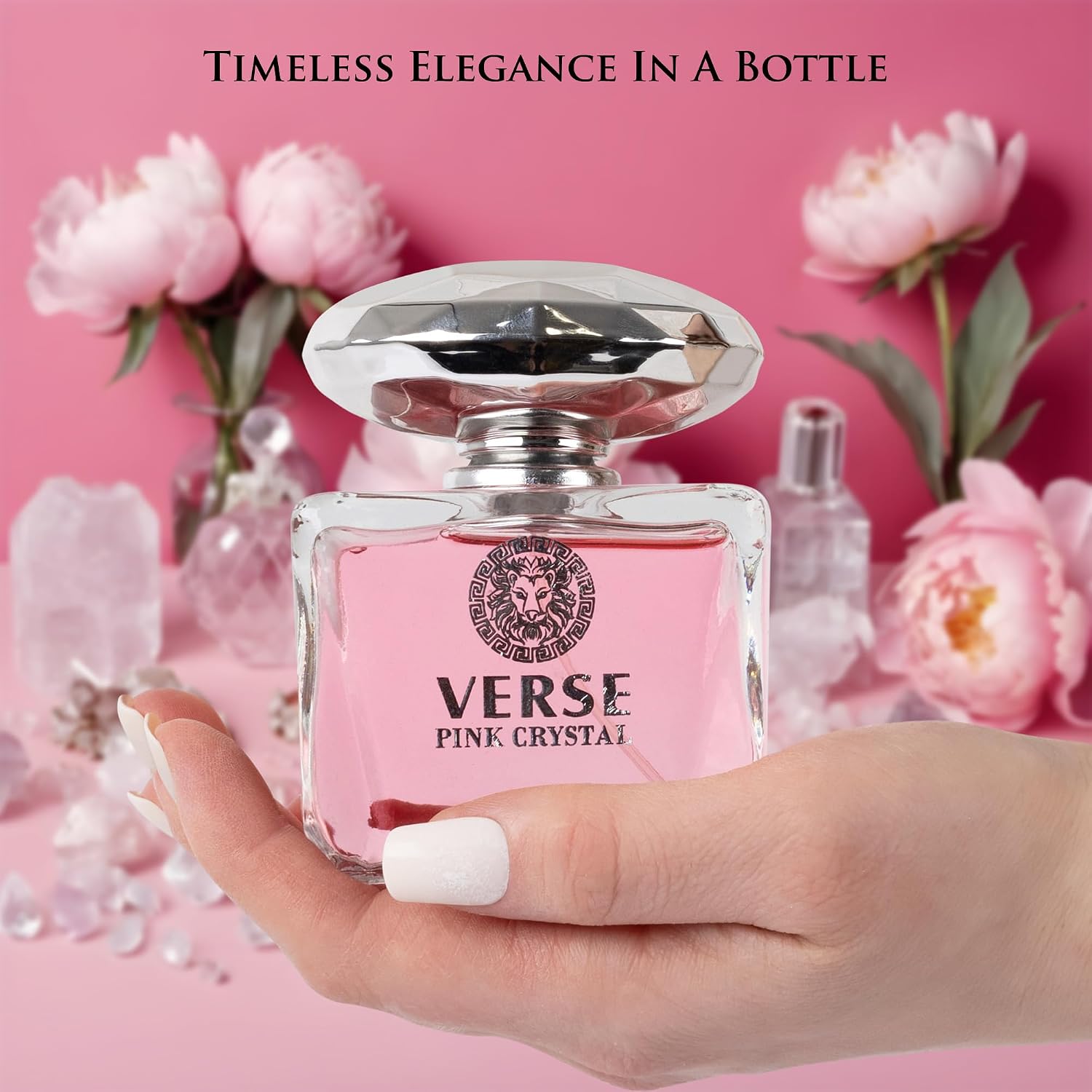 Verse Pink Crystal Eau De Parfum for Woman - Top Notes of Pomegranate, Yuzu & Iced Accord - Base Notes of Peony, Lotus, Magnolia, Amber