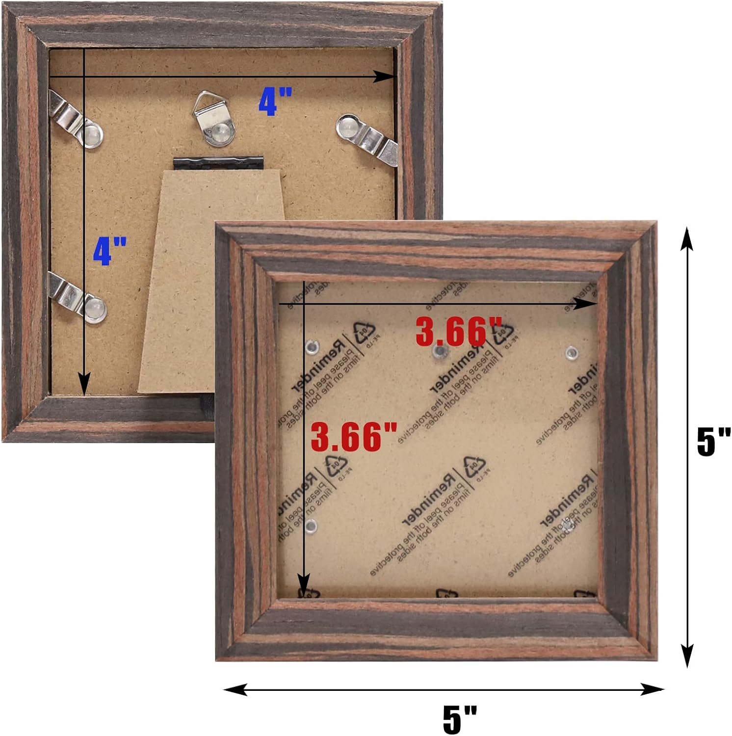 WUTL 8x8 Black Picture Frames Square