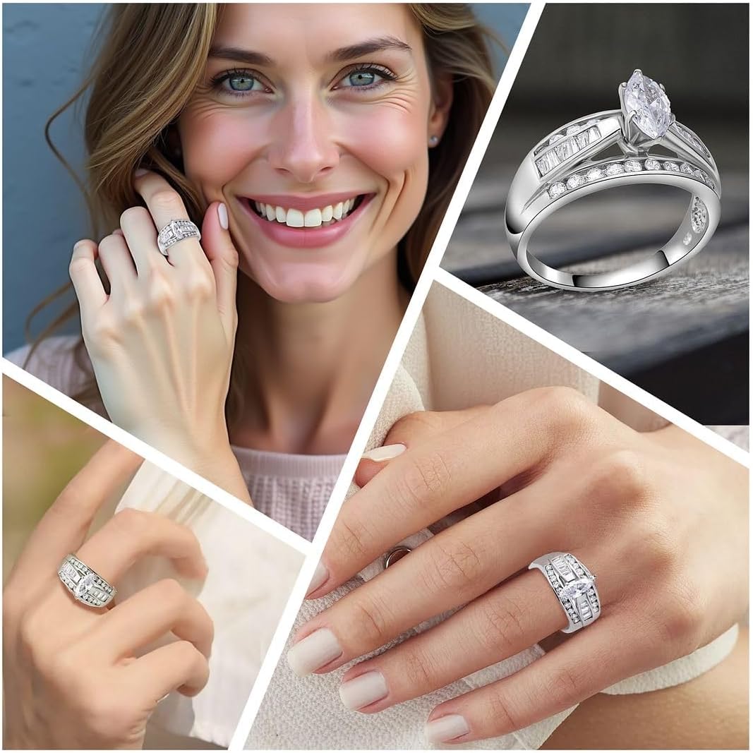 Cubic Zirconia Ring CZ in Silver Rings Rings Cubic Zirconia 3-4.5 ctw