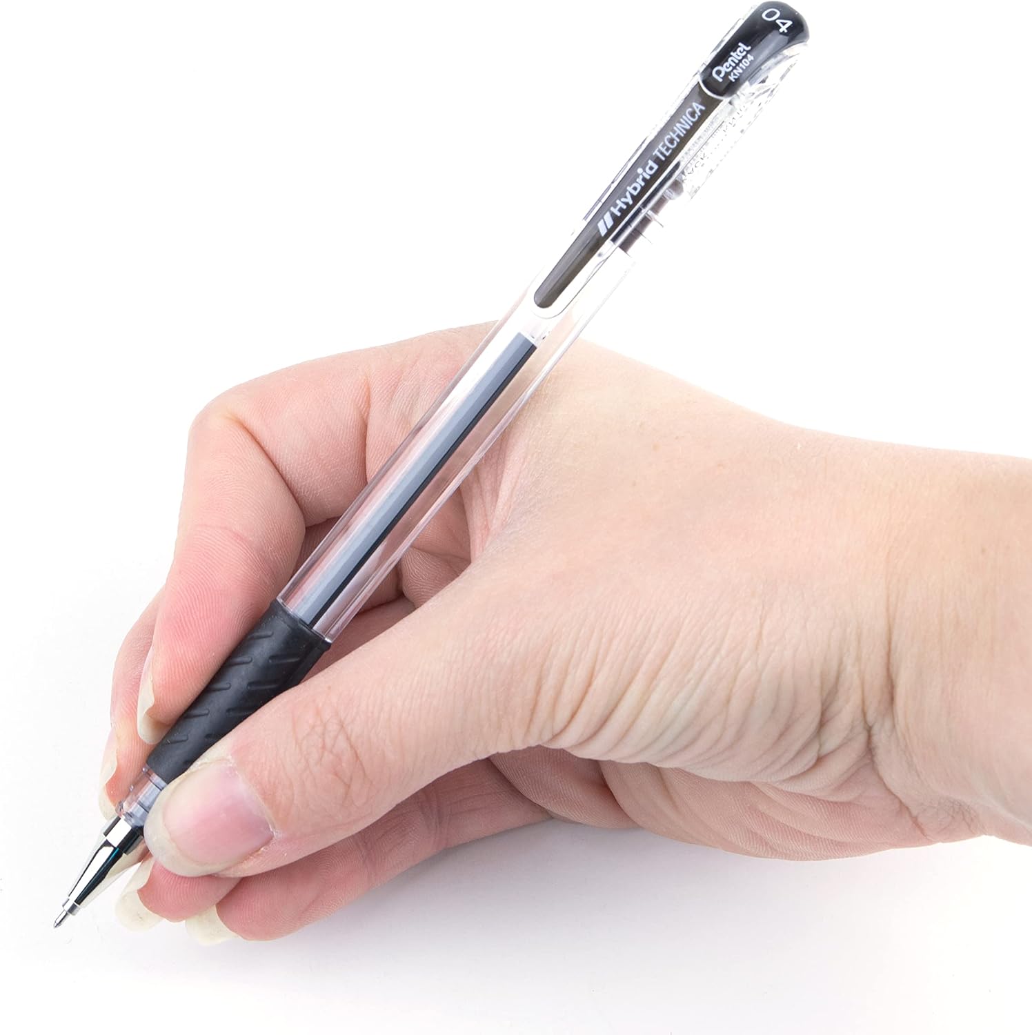 Pentel Arts Hybrid Technica Pen, (0.3mm), Ultra Fine Point, Black Ink, Box of 12 (KN103-A)