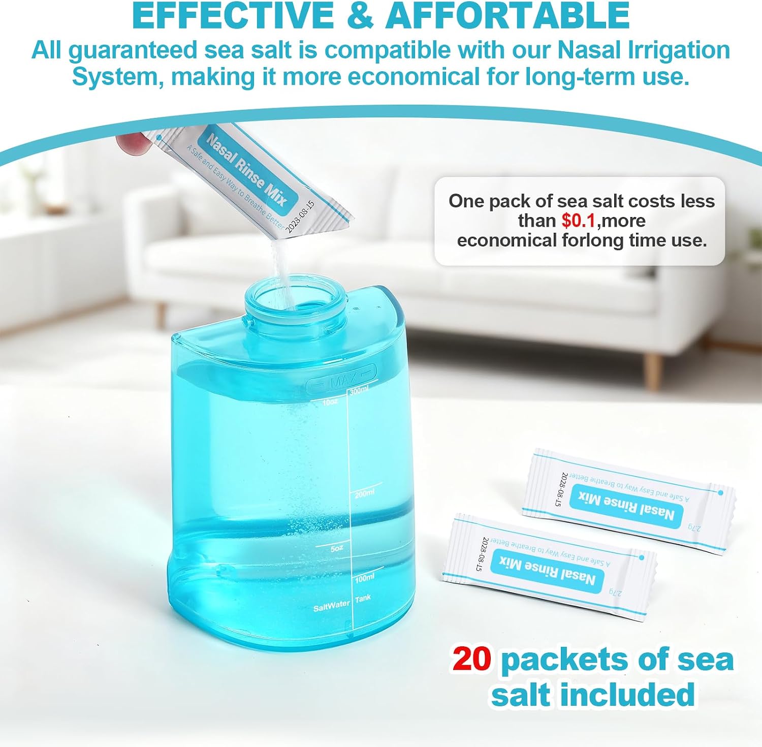 Nasal Irrigation System Electric Nasal Irrigator Smart Display Nasal Sinus Rinse Machine | Dual Water Tanks 9 Suction & Water Flow Modes