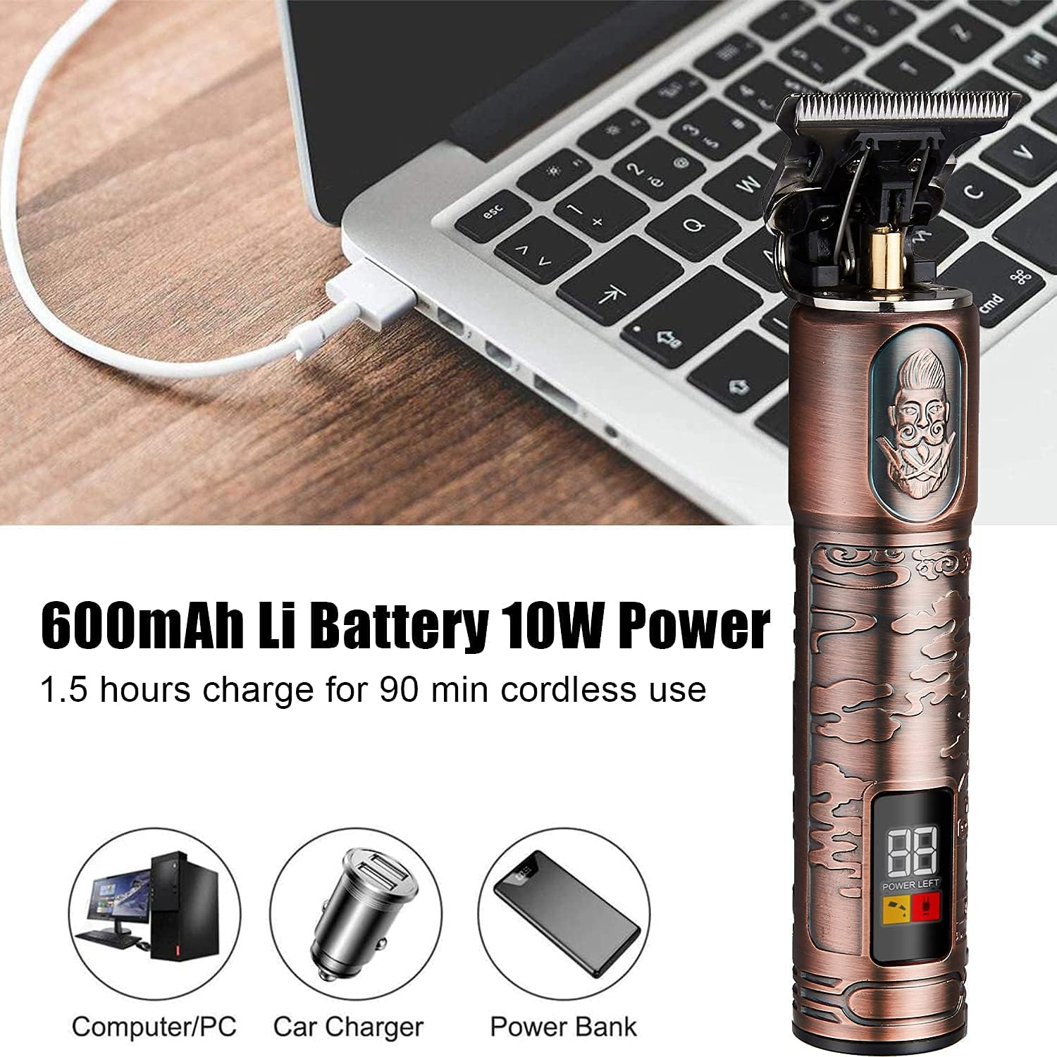 Suttik Hair Clippers for Men, Professional Hair & Beard Trimmer for Men, Mustache Trimmer T-Blade Hair Liner Edgers