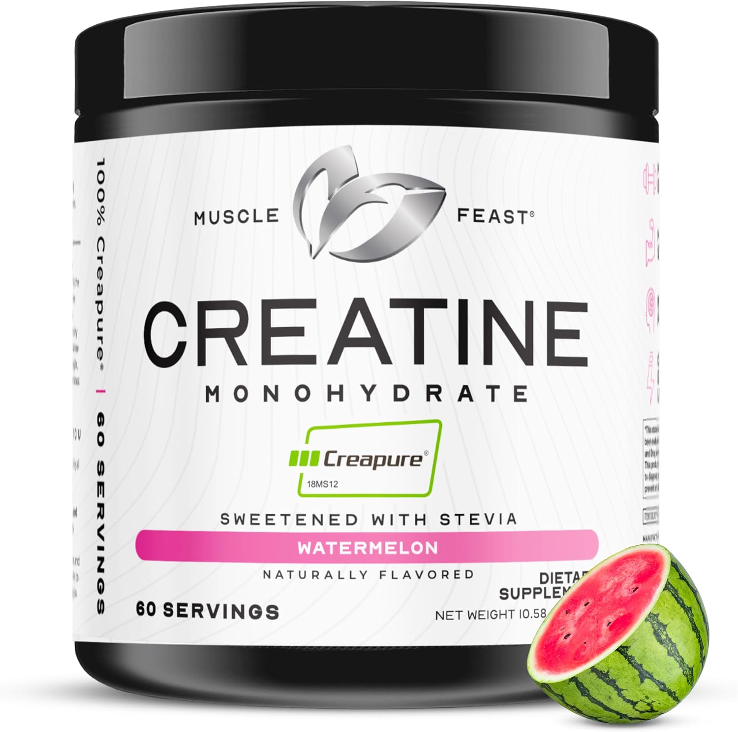 Muscle Feast Creapure Creatine Monohydrate Powder, Unflavored (300g) | Vegan, Non-GMO, Keto Friendly Mass Gainer, Muscle Recovery Supplement & Trusted Creatine for Muscle Growth, Creatine Powder