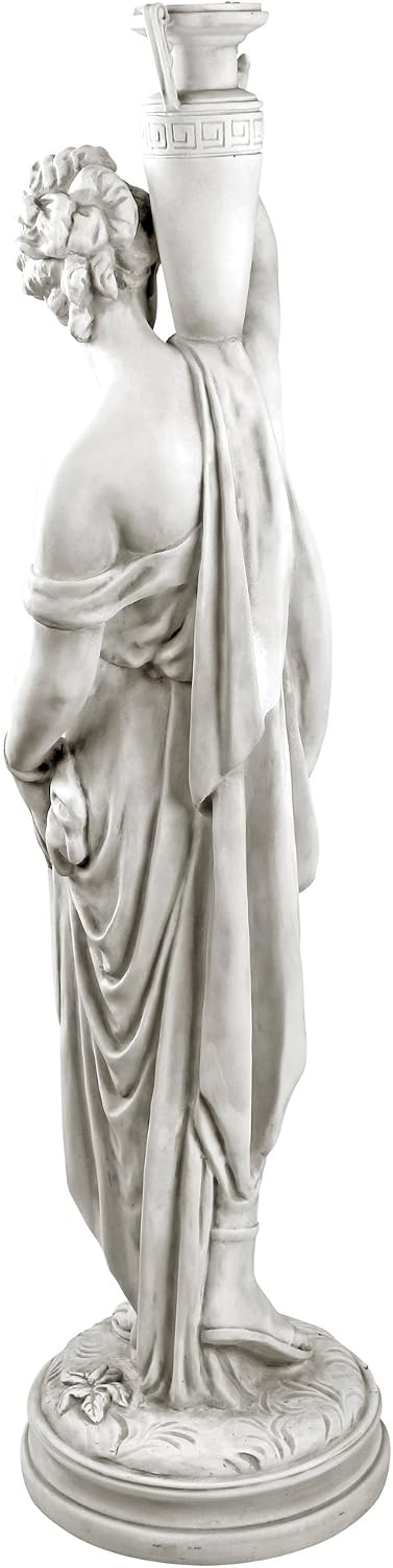 Design Toscano Dione the Divine Greek Water Woman Indoor/Outdoor Garden Statue, Medium, 22 inches tall, Cast Stone Resin, Antique Stone Finish