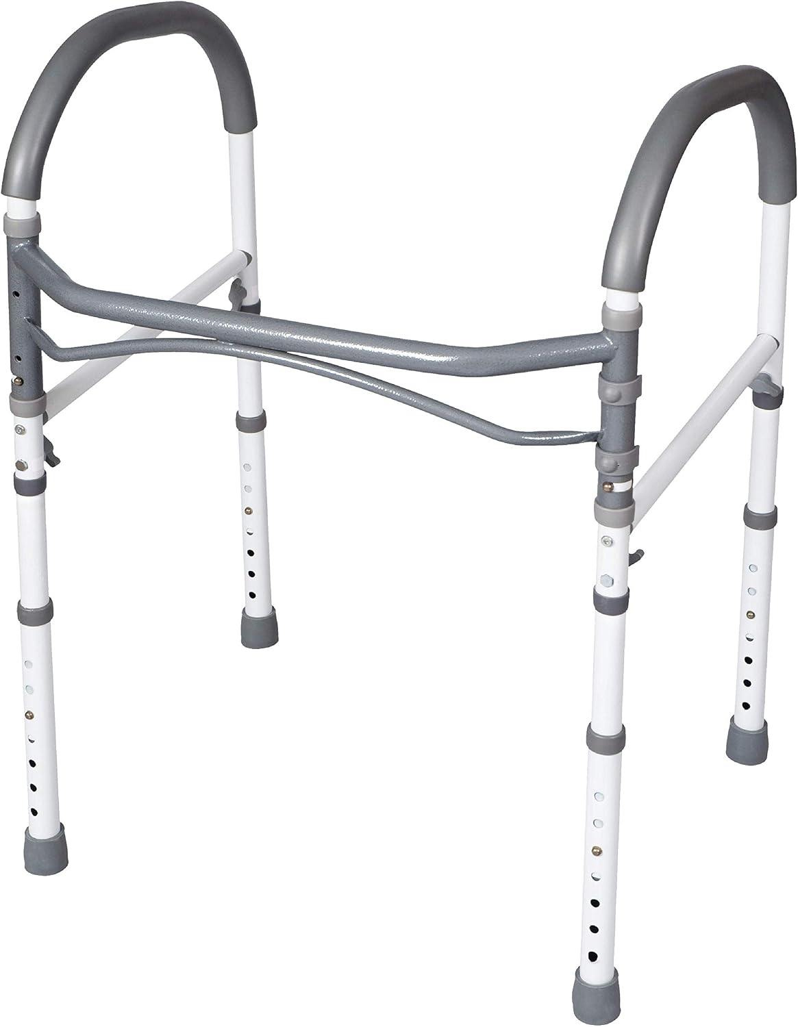 Carex Toilet Safety Rails, Adjustable and Detachable Toilet Safety Frame with Handles for Elderly, Handicap, or Disabled