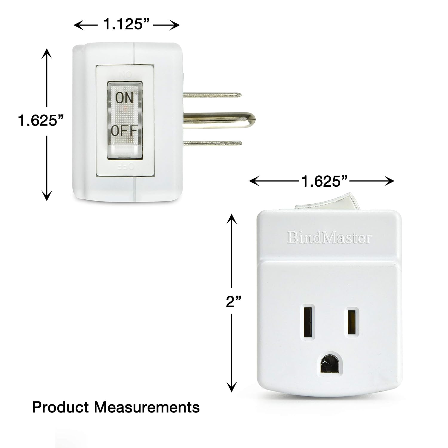 3 Prong Grounded Single Port Power Adapter with Indicator On/Off Switch (1 Pack)