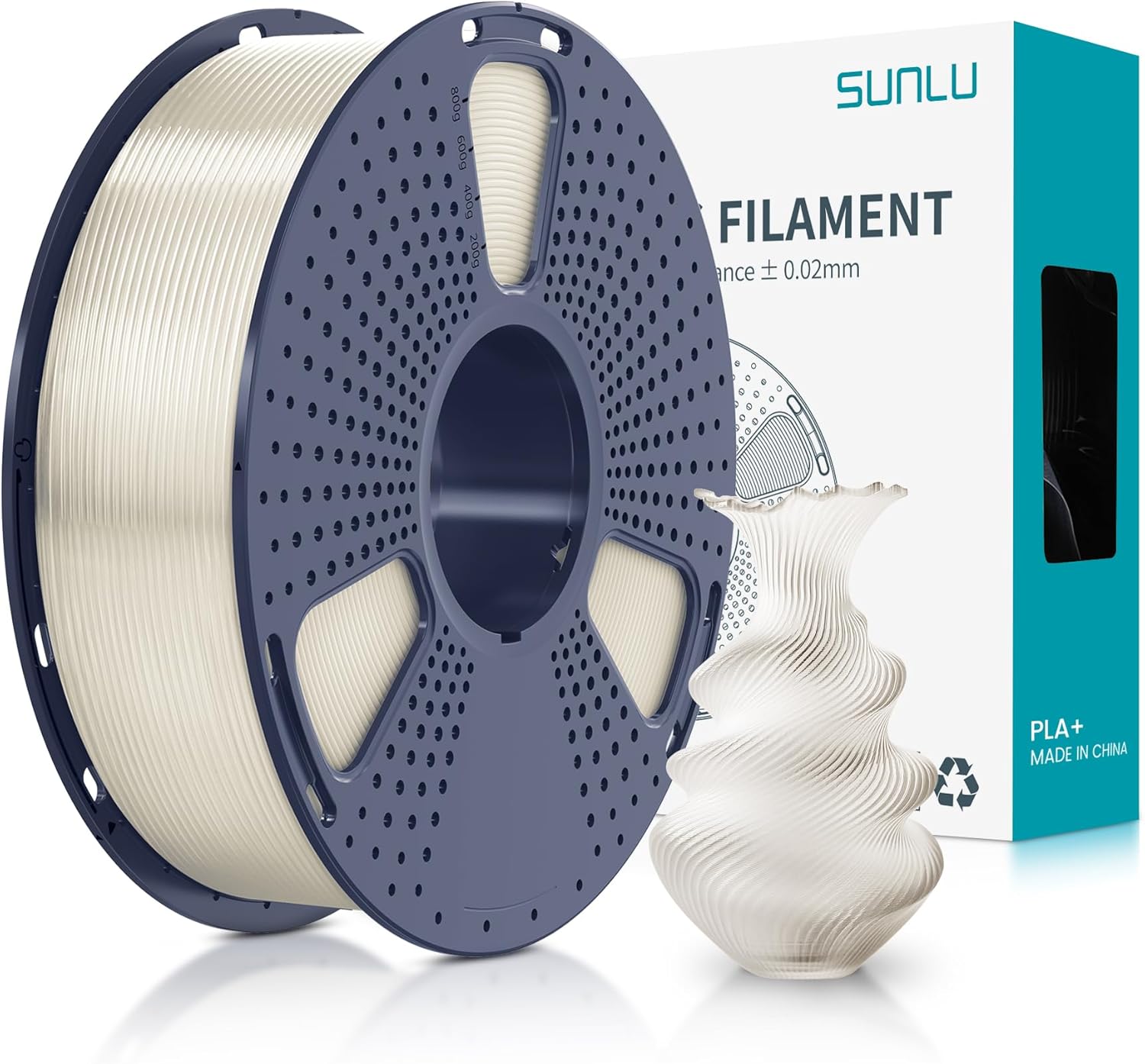 SUNLU PLA Plus Filament 1.75mm White 1KG