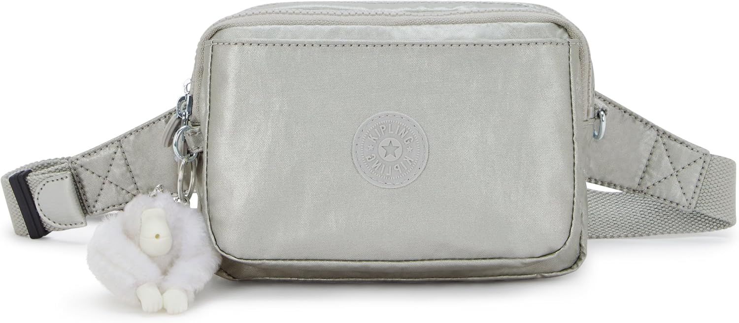 Kipling Women’s Abanu Medium Crossbody Bag, Lightweight, Adjustable Nylon Waist Pack with Multi-Compartment Zip Pockets