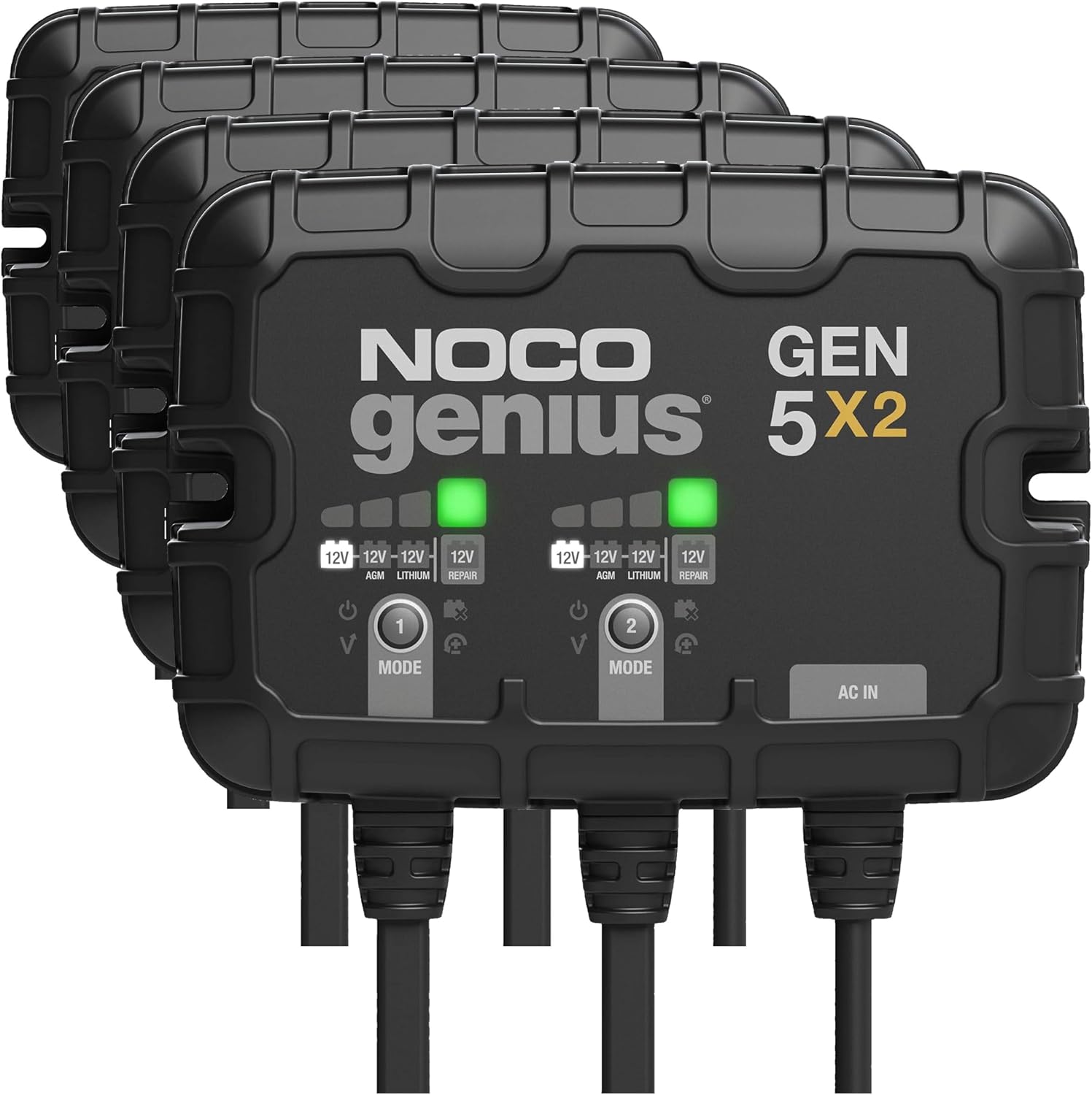 NOCO GEN5X2 12V 10A 2-Bank OnBoard Marine Battery Charger & Maintainer
