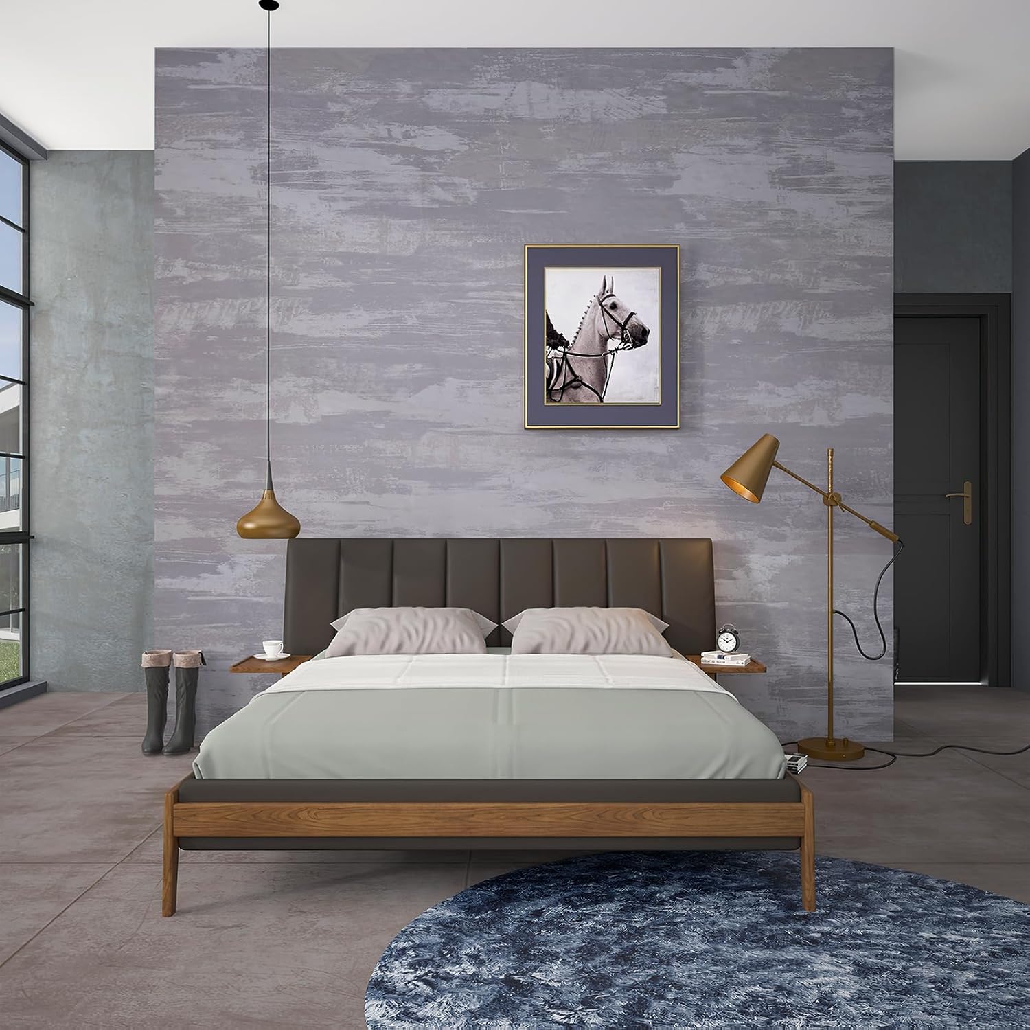 48x197inch Extra Wide Black White Marble Wallpaper Peel Stick Glossy Thick Waterproof Furniture Sticker Granite Look Contact Paper DIY Wall Sticker Self-adhesive Countertop Vinyl Wrap for Kitchen