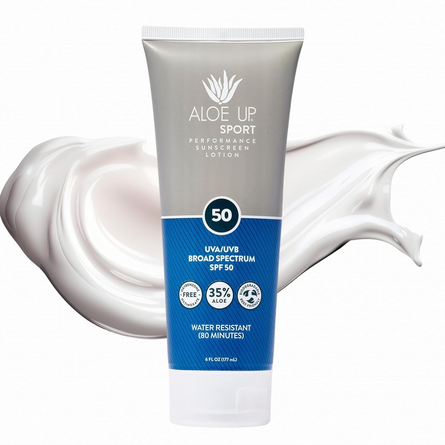 Aloe Up Sport Sunscreen Spray SPF 30, Water Resistant, Non-greasy, 6 oz | Broad-spectrum SPF 30; Water resistant up to 80 min; Non-greasy, With aloe vera gel, fragrance-free