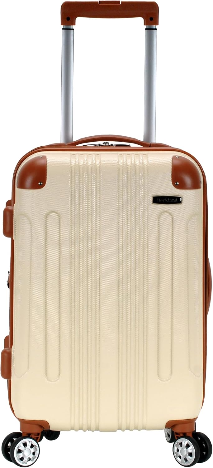 Rockland London Hardside Spinner Wheel Luggage, White, 3-Piece Set (20/24/28)