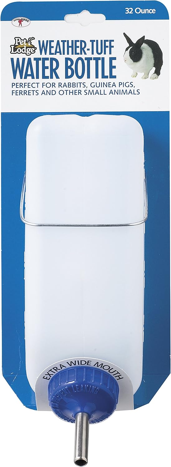 Pet Lodge® Cage Water Bottle | Bunny Bottle Water Dispenser | Great for Indoor or Outdoor Use | Made in USA | 64 Oz