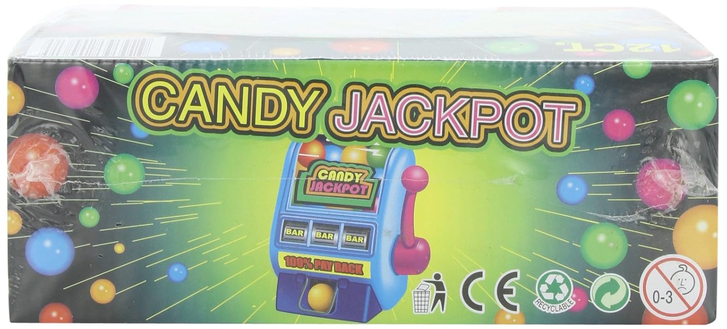 Kidsmania Candy Jackpot Slot Machine Candy Dispenser, 0.7-Ounce Candy-Filled Dispensers (Pack of 12)