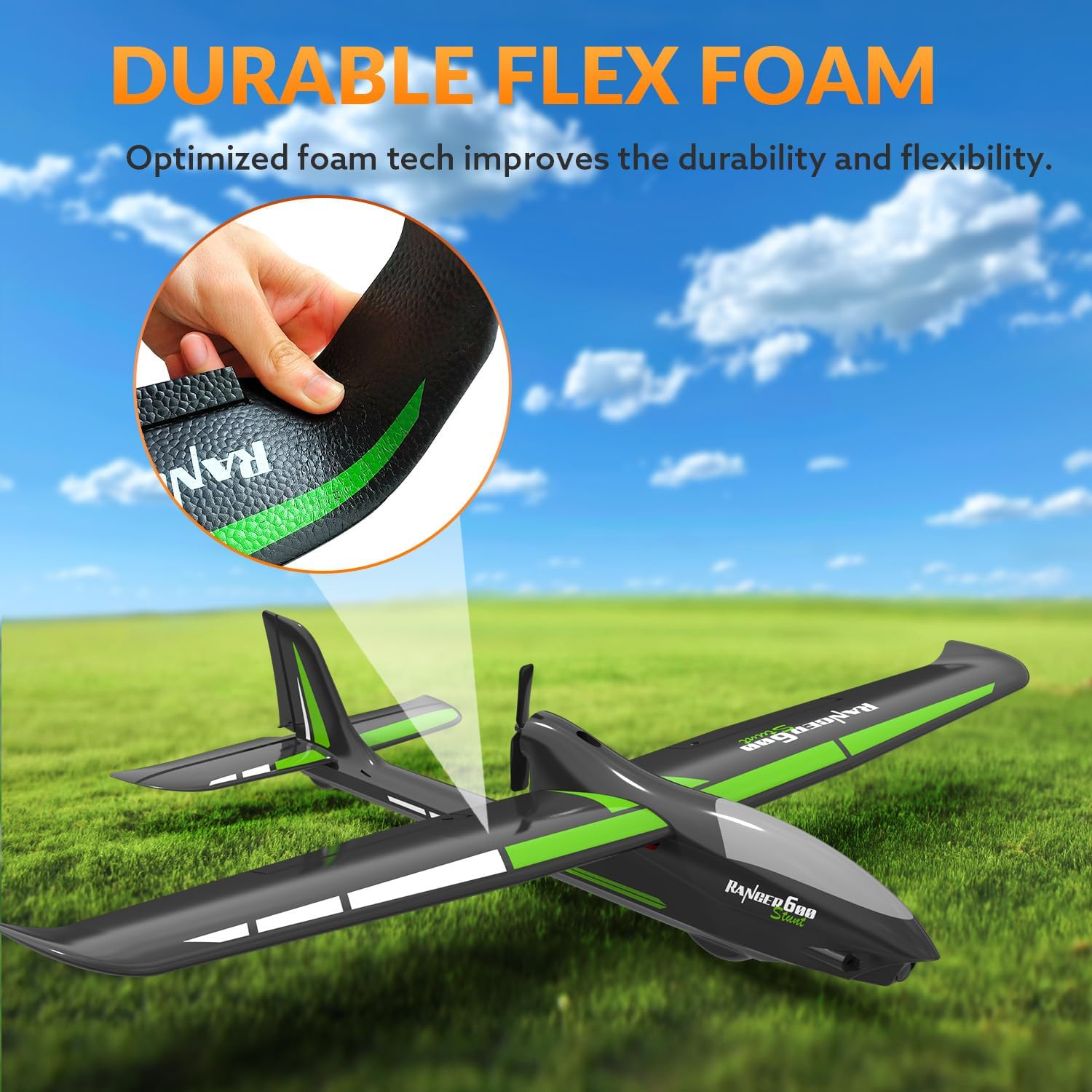 VOLANTEXRC New Version RC Plane, Remote Control Airplane for Adults, 4-Channel RC Plane with Durable Foam Construction, 3 Flight Modes, One-Key Stunts