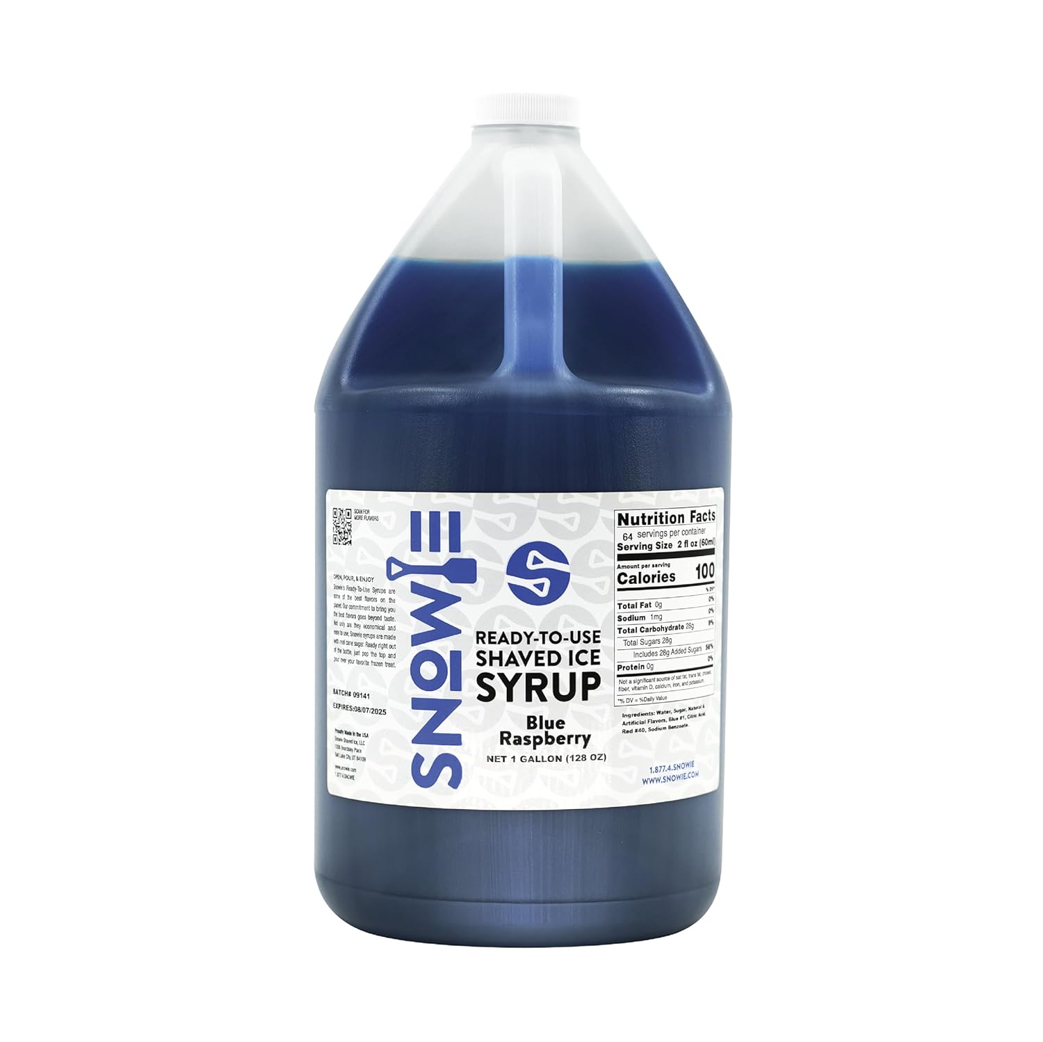 SNOWIE Ready to Use Shaved Ice Snow Cone Syrup - Gallon (Cotton Candy Pink)