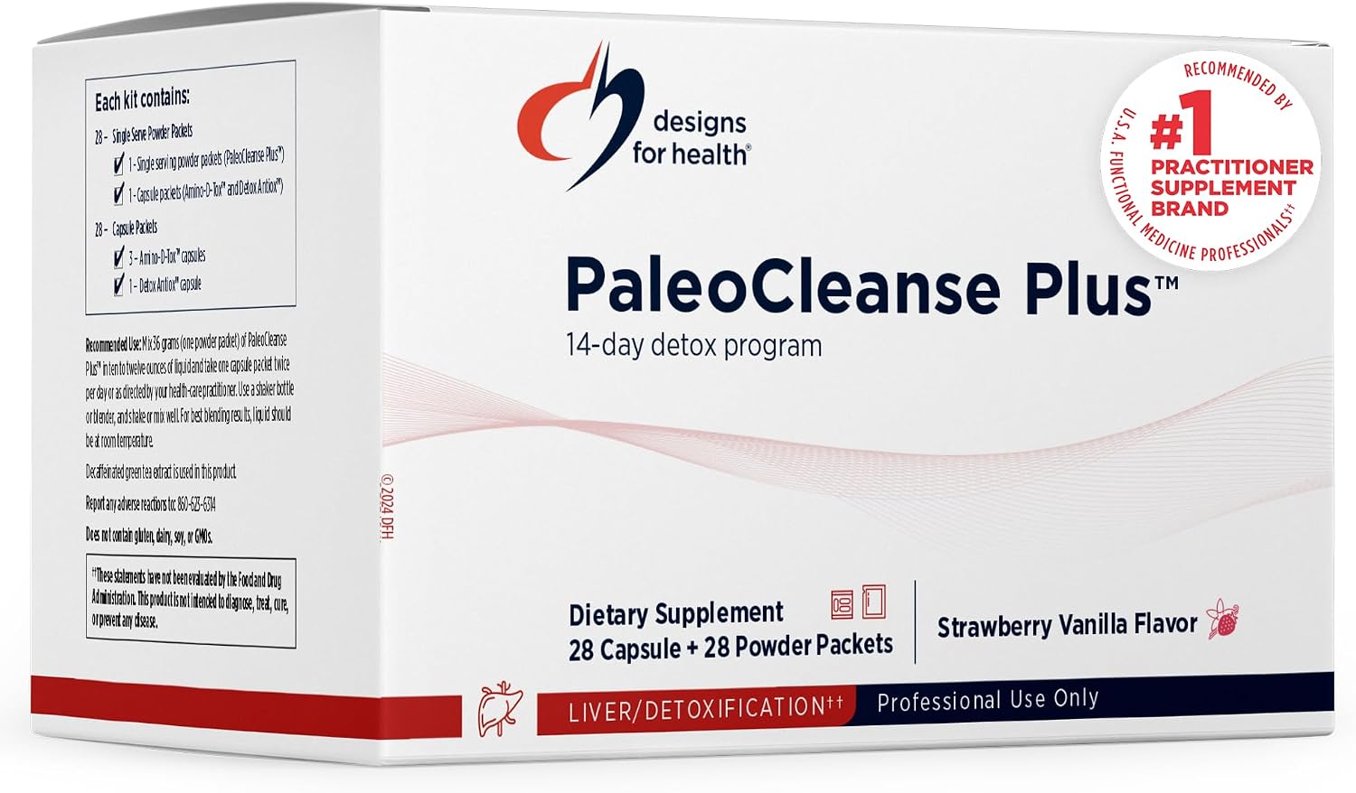 Designs for Health Pure PaleoCleanse Plus 14 Day Detox Program - Beef Protein, Amino-D-Tox + Detox Antioxidant Powder Packets for Immune Support