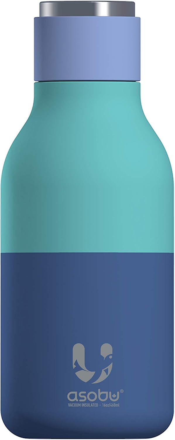 Urban Insulated and Double Walled Stainless Steel Bottle 16 Ounce by Asobu (Pastel Blue)