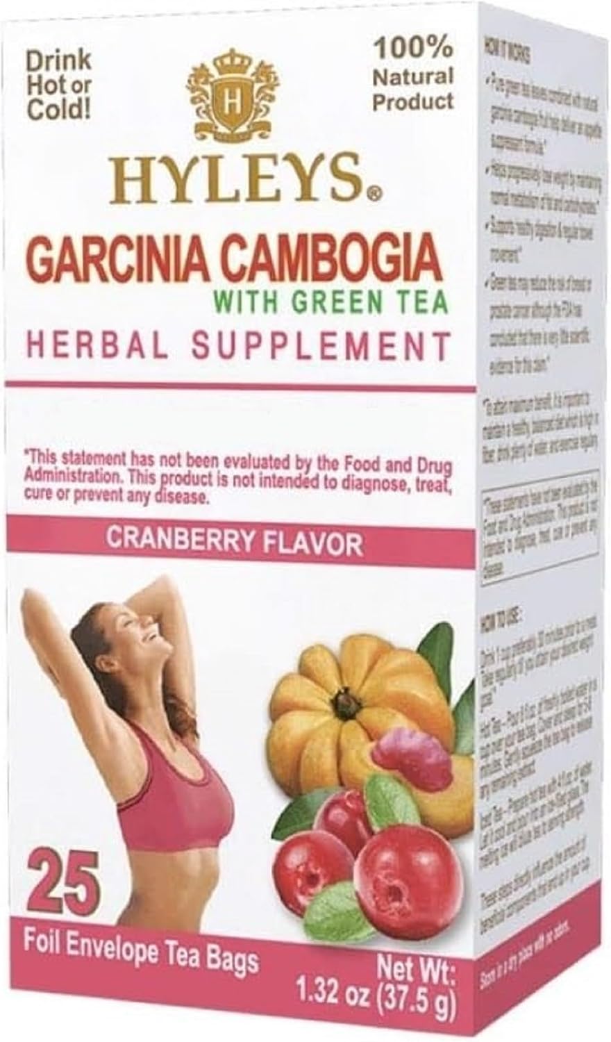 HYLEYS Tea Garcinia Cambogia Green Tea 5 Flavors Assortment - 25 Tea Bags