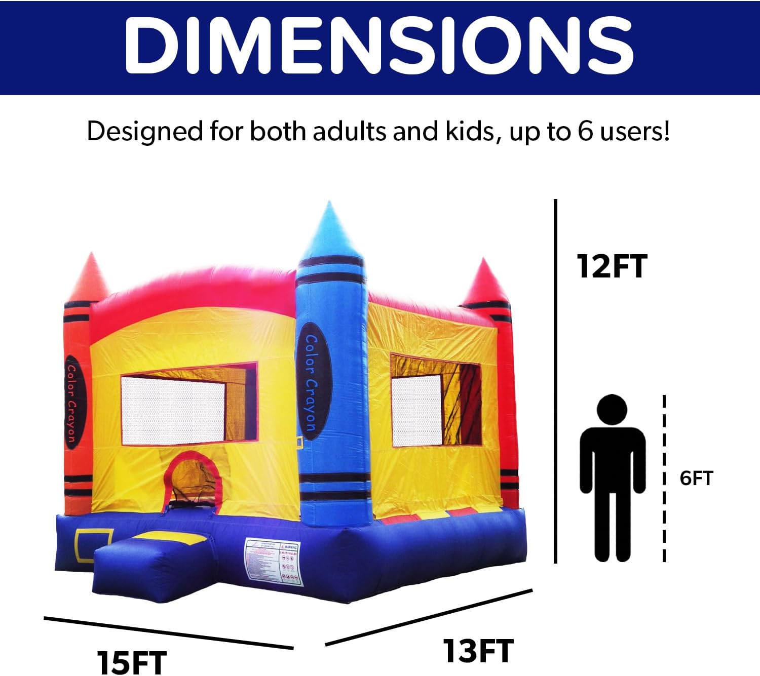 JumpOrange 14x14ft Safari Commercial Grade 15oz PVC Bounce House