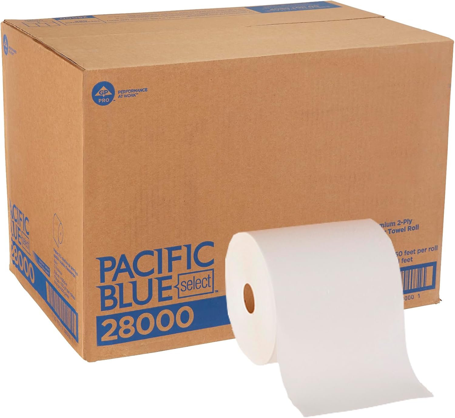 Georgia-PacificBlue Basic Paper Towel Rolls by PRO, White, 28706, 350 Feet Per Roll, 12 Rolls Per Case