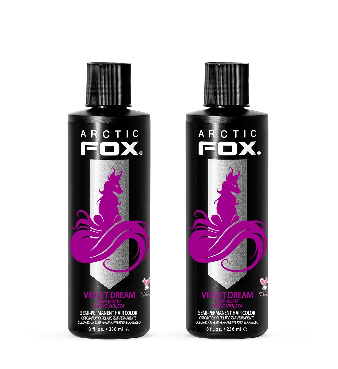 ARCTIC FOX Virgin Pink Semi-Permanent Hair Color - Vegan - 4 fl oz | Vivid and Vibrant, Cruelty Free, Ammonia Free, Peroxide Free, , Cream Formula
