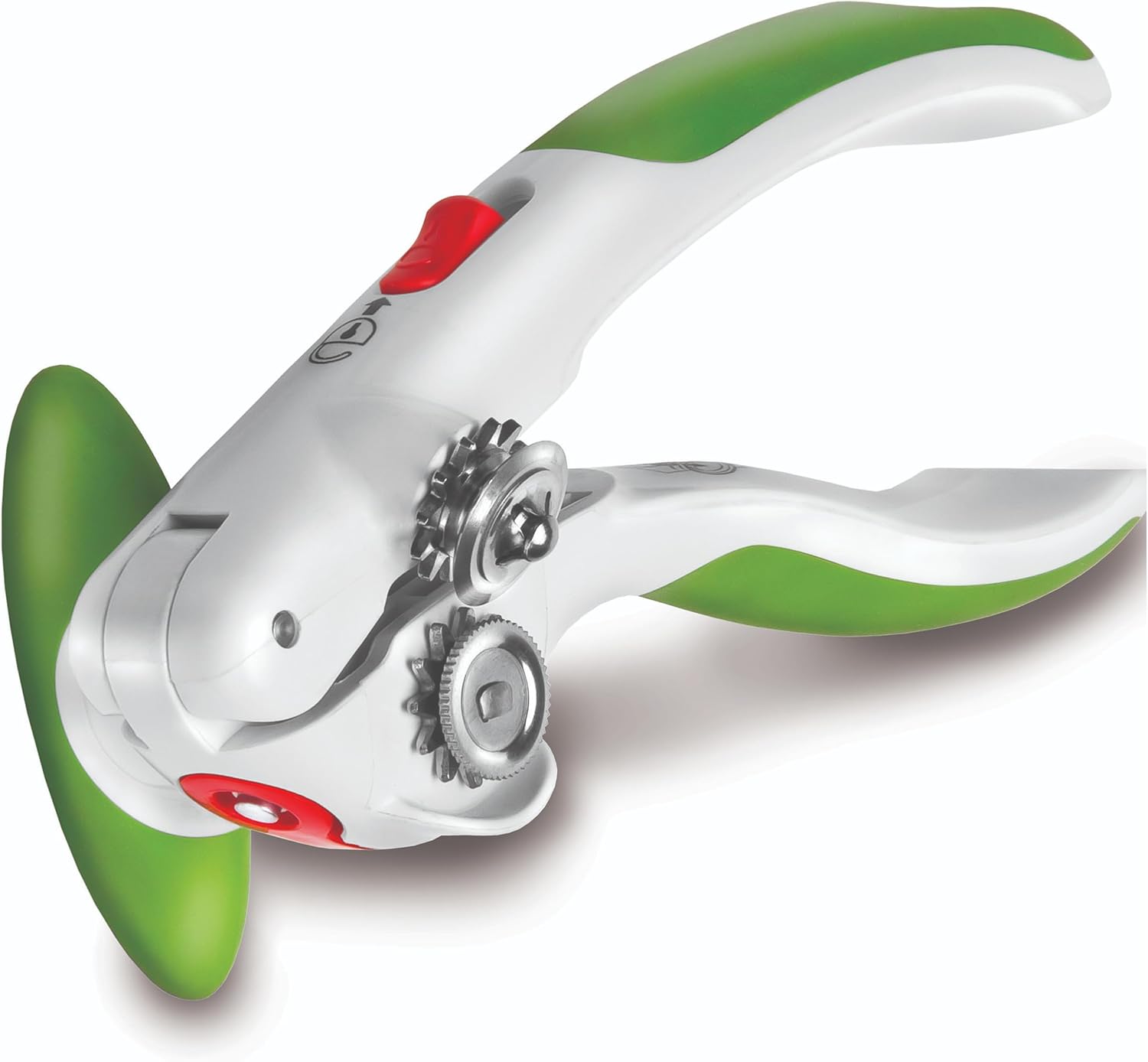 Zyliss Lock N' Lift Can Opener with Lid Lifter Magnet - Manual Opener with Locking Mechanism - Easy-to-Turn - Magnetic Can Opener - White/Gray