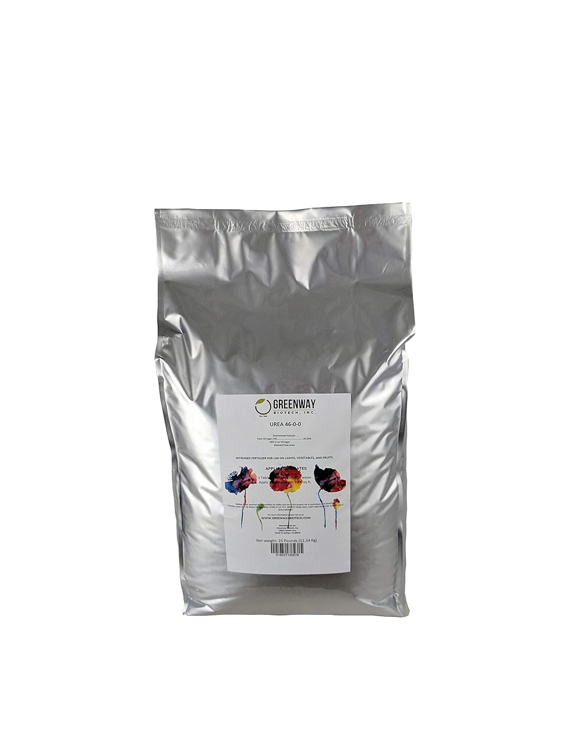 Greenway Biotech Urea Fertilizer Plant Food - High Efficiency 46% Nitrogen 46-0-0 for Indoor, Outdoor Plants - Prilled Aqua Regia Gold Refining 99.9% Water Soluble Garden Lawn Fertilizer- 1 Pound
