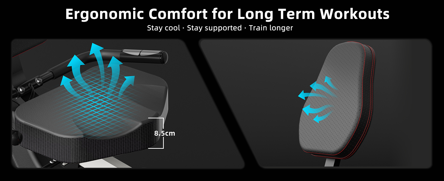 ergonomic comfort for long term workouts