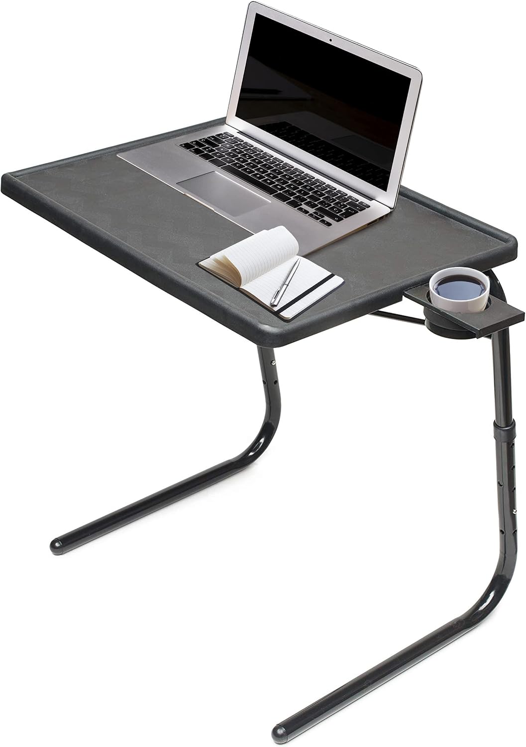 Table-Mate TV Tray Table | Portable Desk Folding Dinner Tray, Couch Table Trays for Eating Snack Food, Portable Laptop Desk, Bed Trays for Eating | Adjustable TV Trays with 3 Angles and Cup Holder
