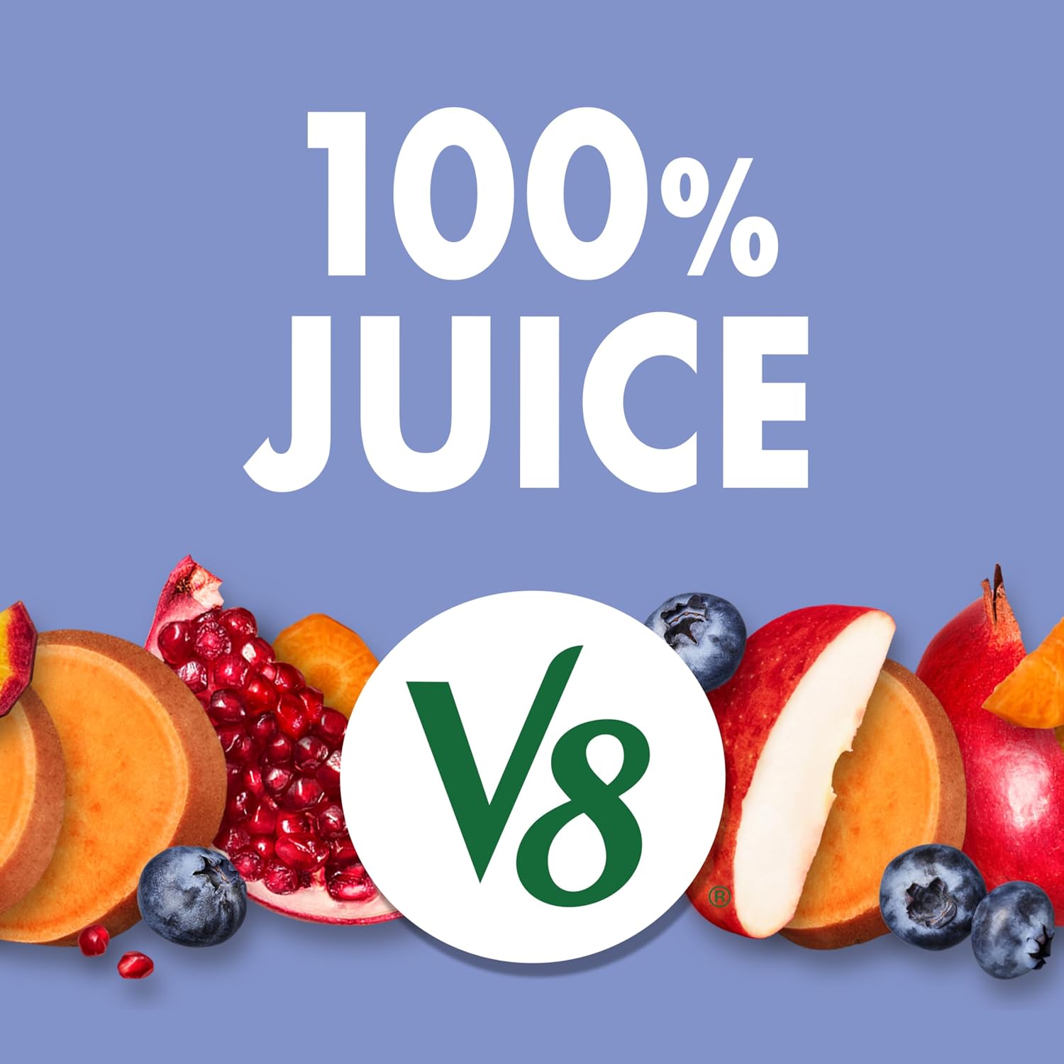 V8 Blends 100% Juice Pomegranate Blueberry Juice, Fruit and Vegetable Juice Blend, 46 Fl Oz Bottle