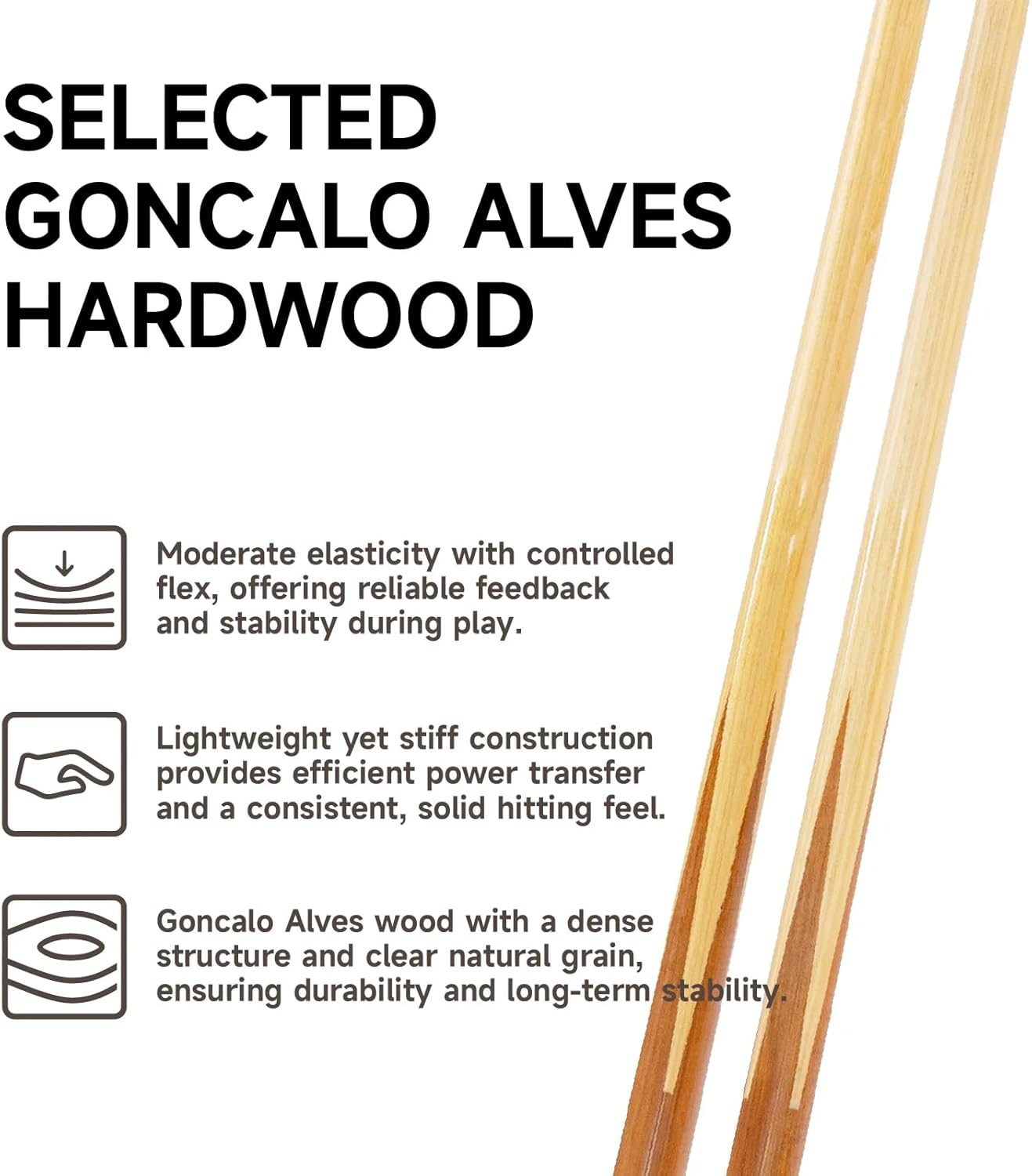 Set of 6 Pool Cues 57" One-Piece Hardwood Billiard Cue Sticks | One-piece