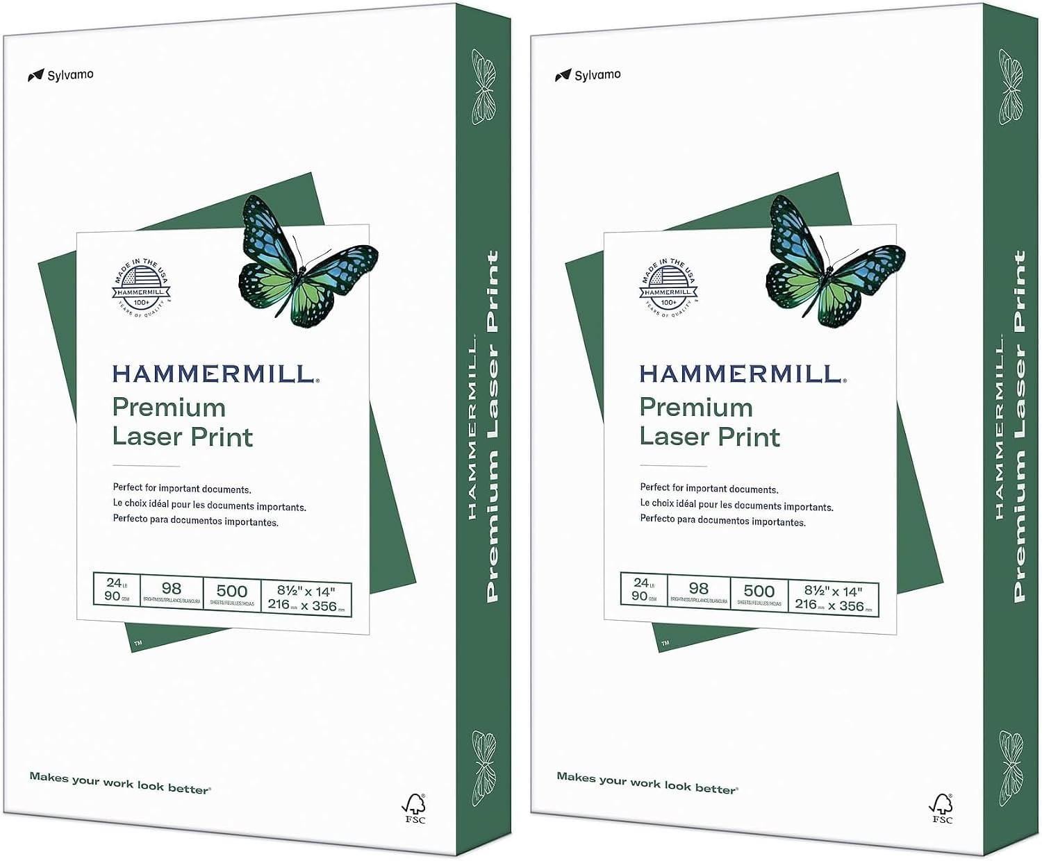Hammermill Printer Paper, Premium Laser Print 24 lb, 8.5 x 11-5 Ream (2,500 Sheets) - 98 Bright, Made in the USA, 104640C
