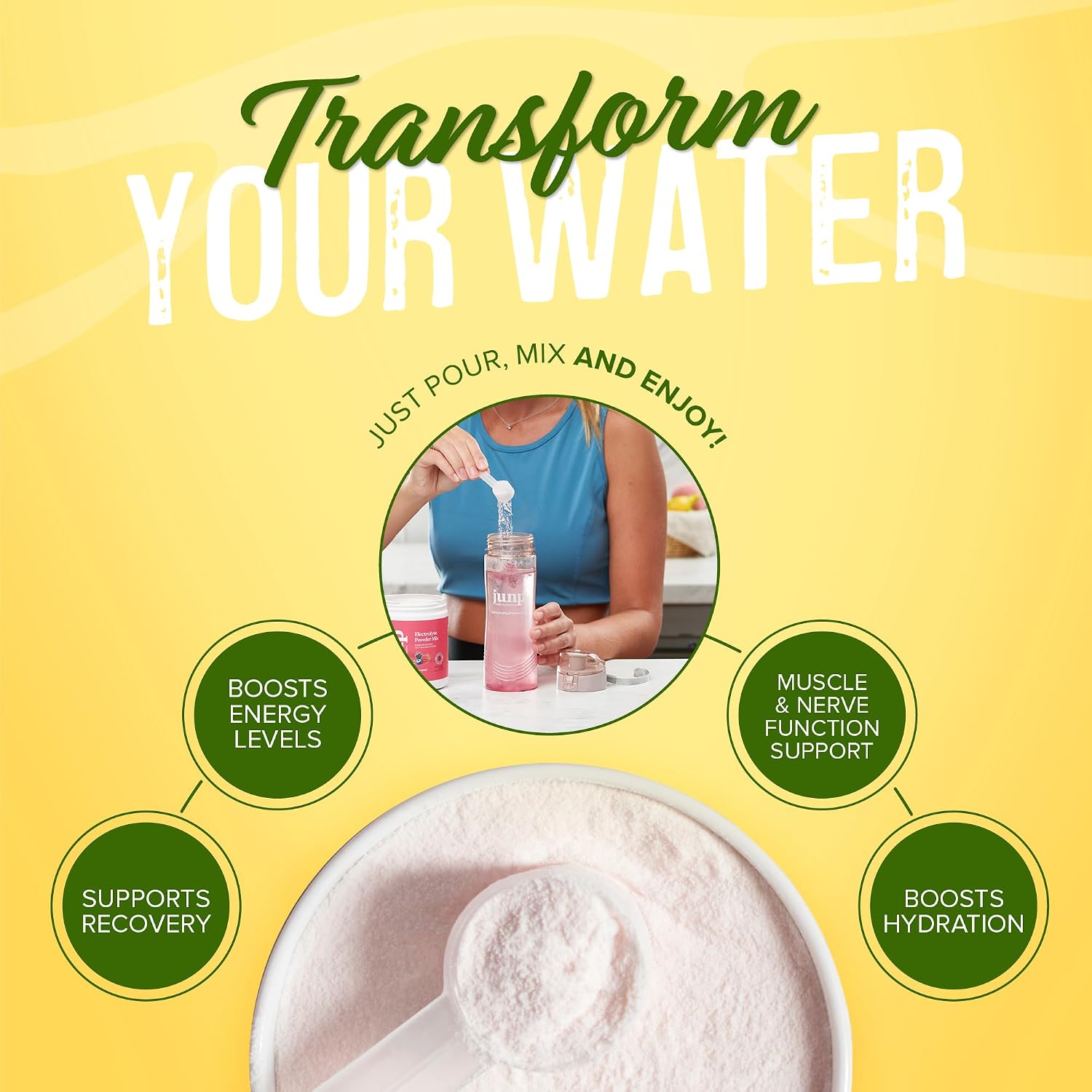 JUNP Electrolytes Powder No Sugar No Carbs – Lemonade Keto Electrolyte Drink Mix - Potassium & Salt Hydration Powder Electrolytes - Zero Calorie