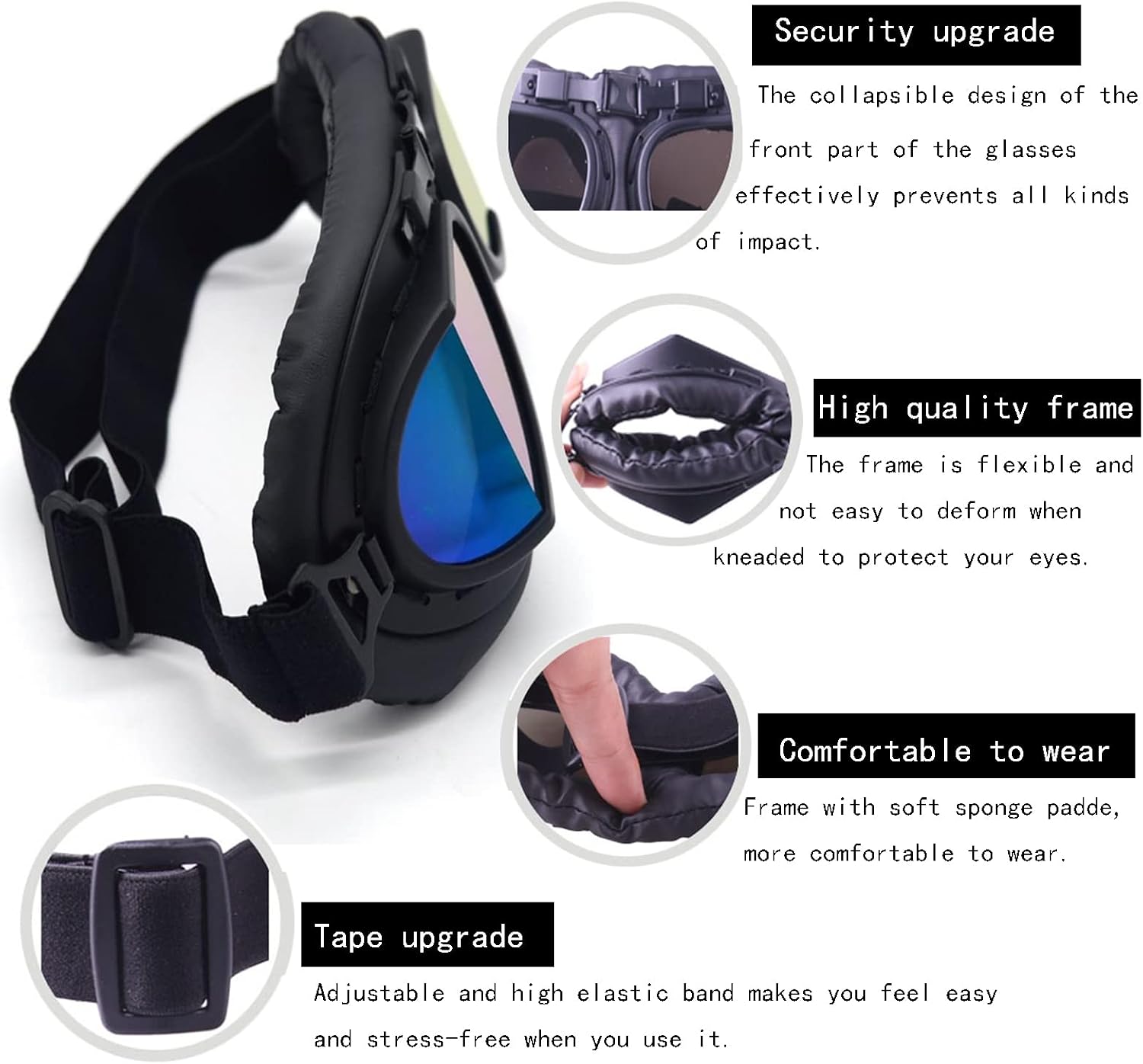 Motorcycle Goggles Anti Fog&Wind&Dust&Sand Aviator Pilot Motocross | Dirt Bike Atv Riding Goggles with Yellow Lens,Fit Over Glasses or Helmet