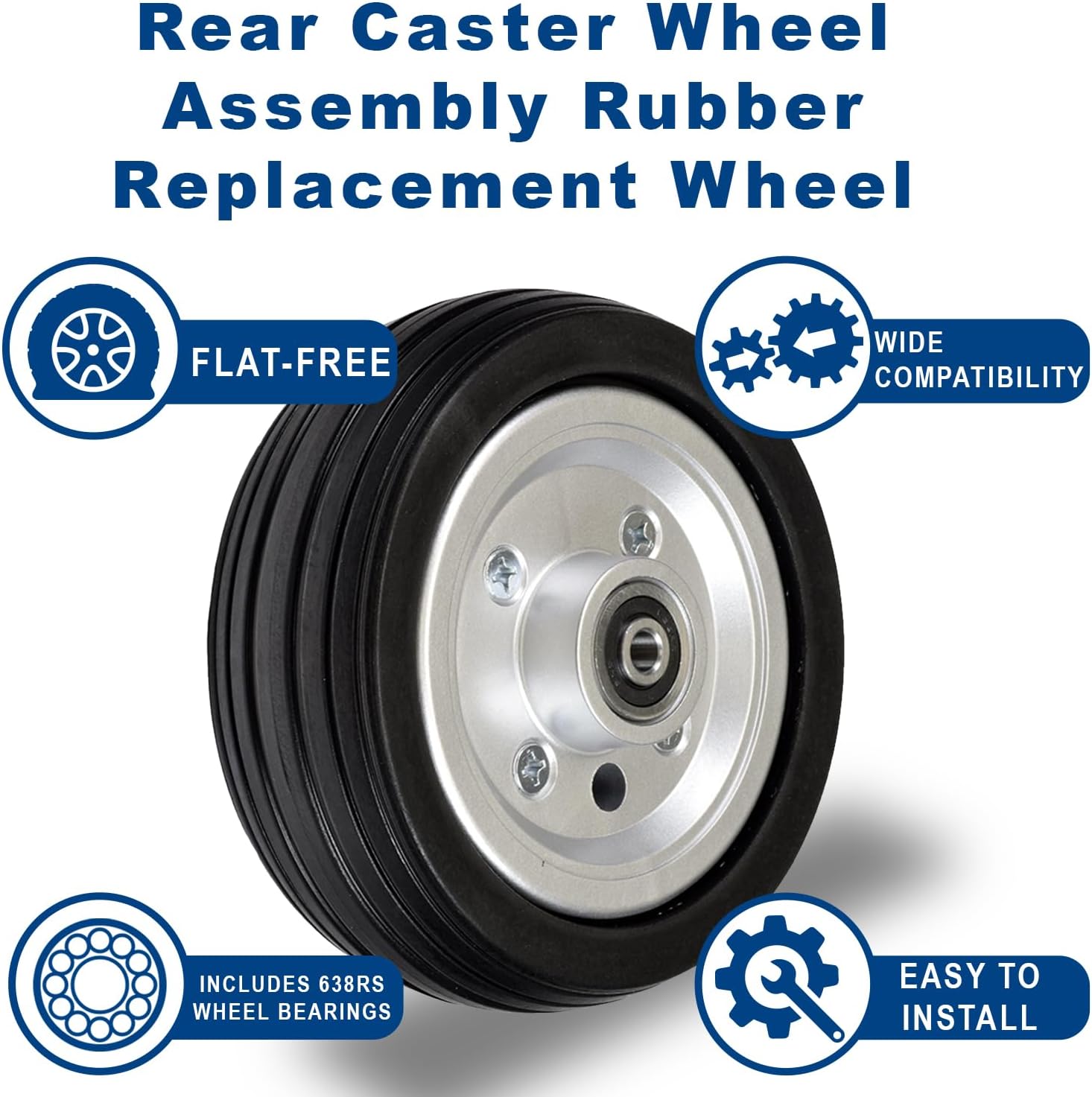 AlveyTech 6"x2" Rear Caster Wheel Assembly for Jazzy Select, Jazzy Select Elite