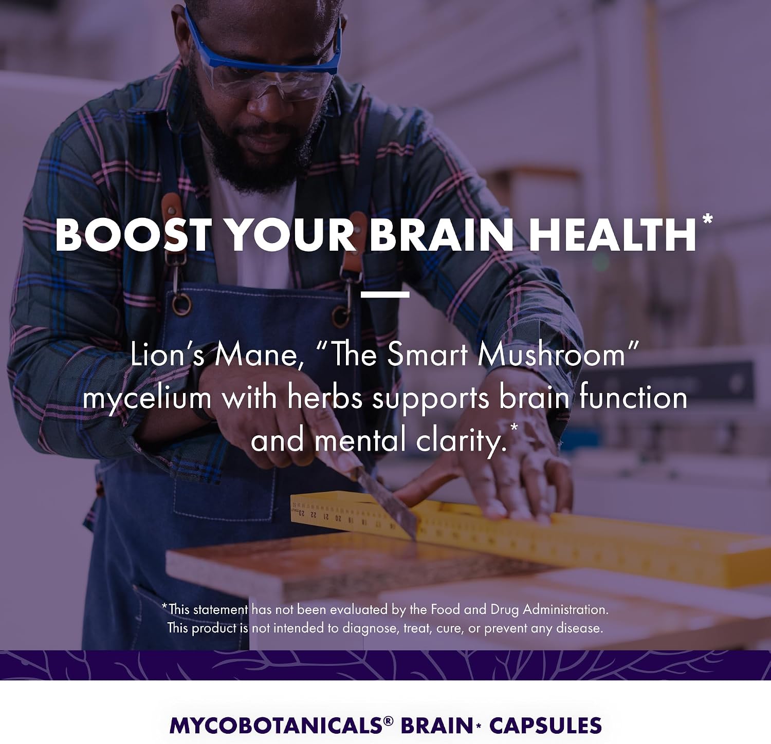 Host Defense MycoBotanicals Brain* Capsules - Brain Support Supplement with Lion's Mane, Reishi & Cordyceps Mushroom - Herbal Supplement for Memory & Focus Support - 60 Capsules