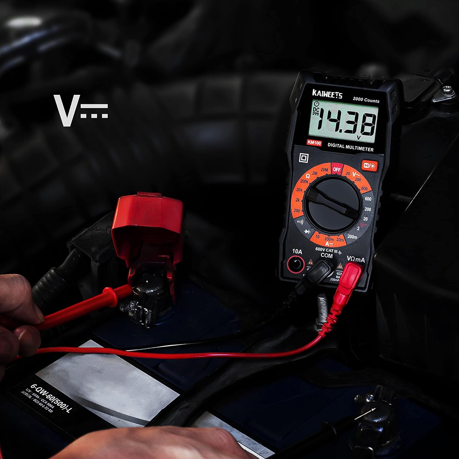 KAIWEETS Digital Multimeter with Case, DC AC Voltmeter, Ohm Volt Amp Test Meter and Continuity Test Diode Voltage Tester for Household Outlet