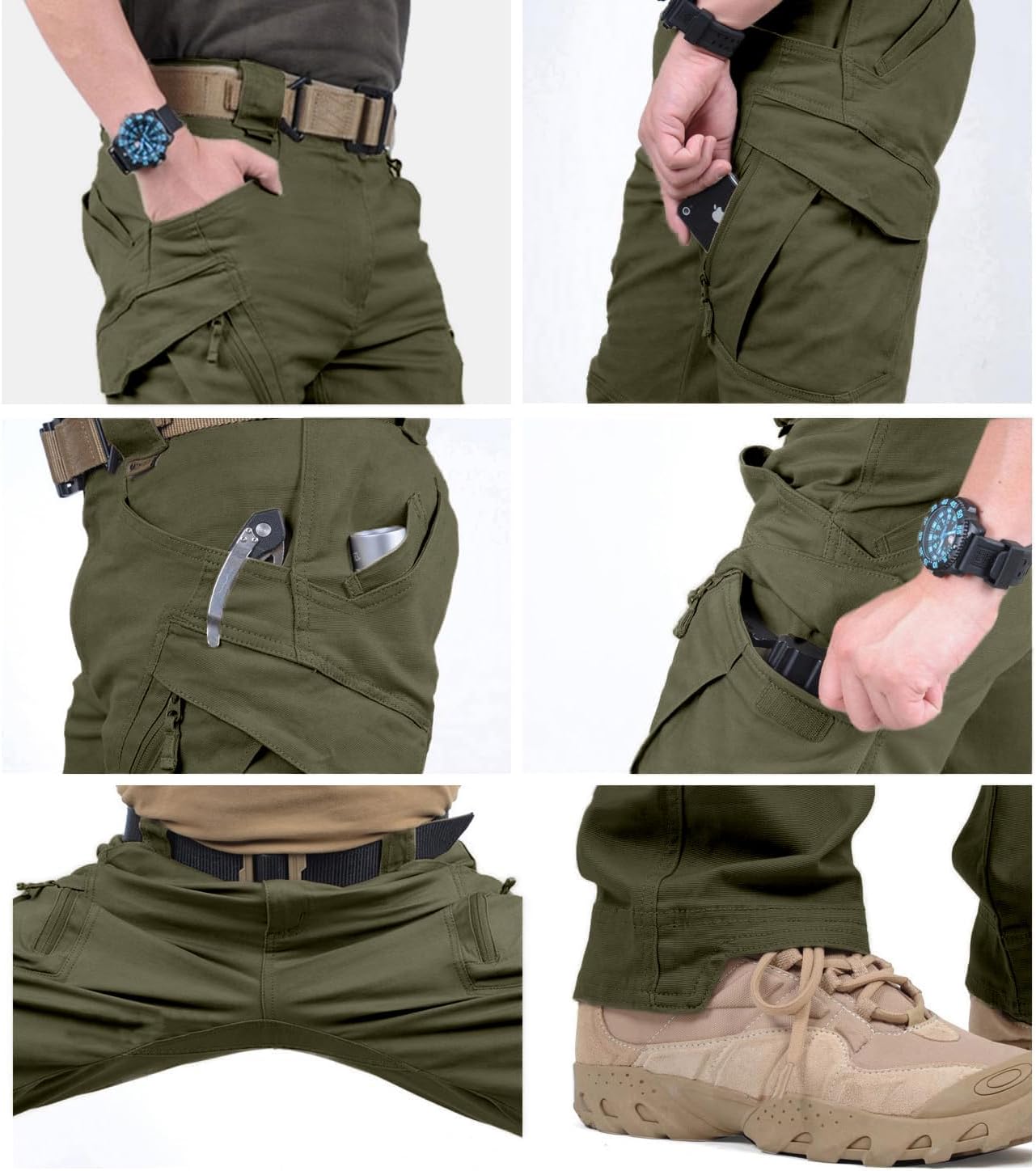 LABEYZON Men's Casual Cargo Work Pants Outdoor Lightweight Military Tactcial Pants for Men with 9 Pockets