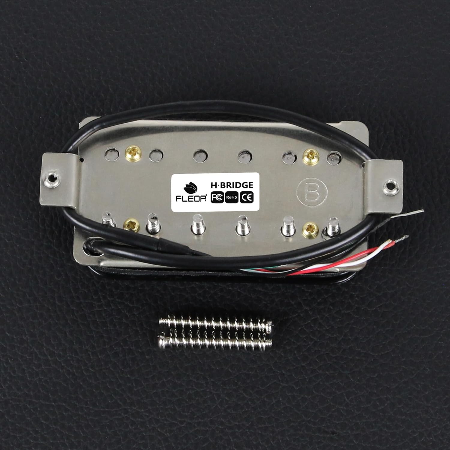 FLEOR Alnico 5 Guitar Pickup Double Coil Humbucker Pickups Neck and Bridge Set Black