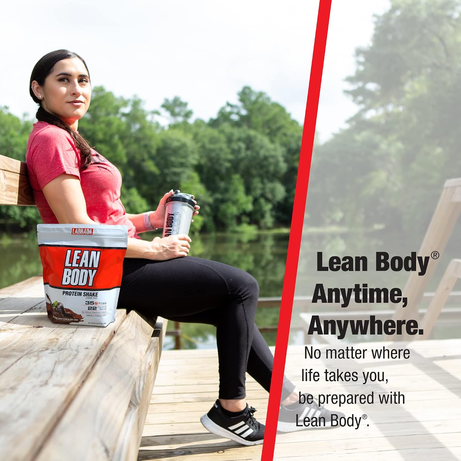 Labrada Nutrition Lean Body Hi-Protein Shake, Strawberry, 2.47-Pound Tub Strawberry Packaging May Vary